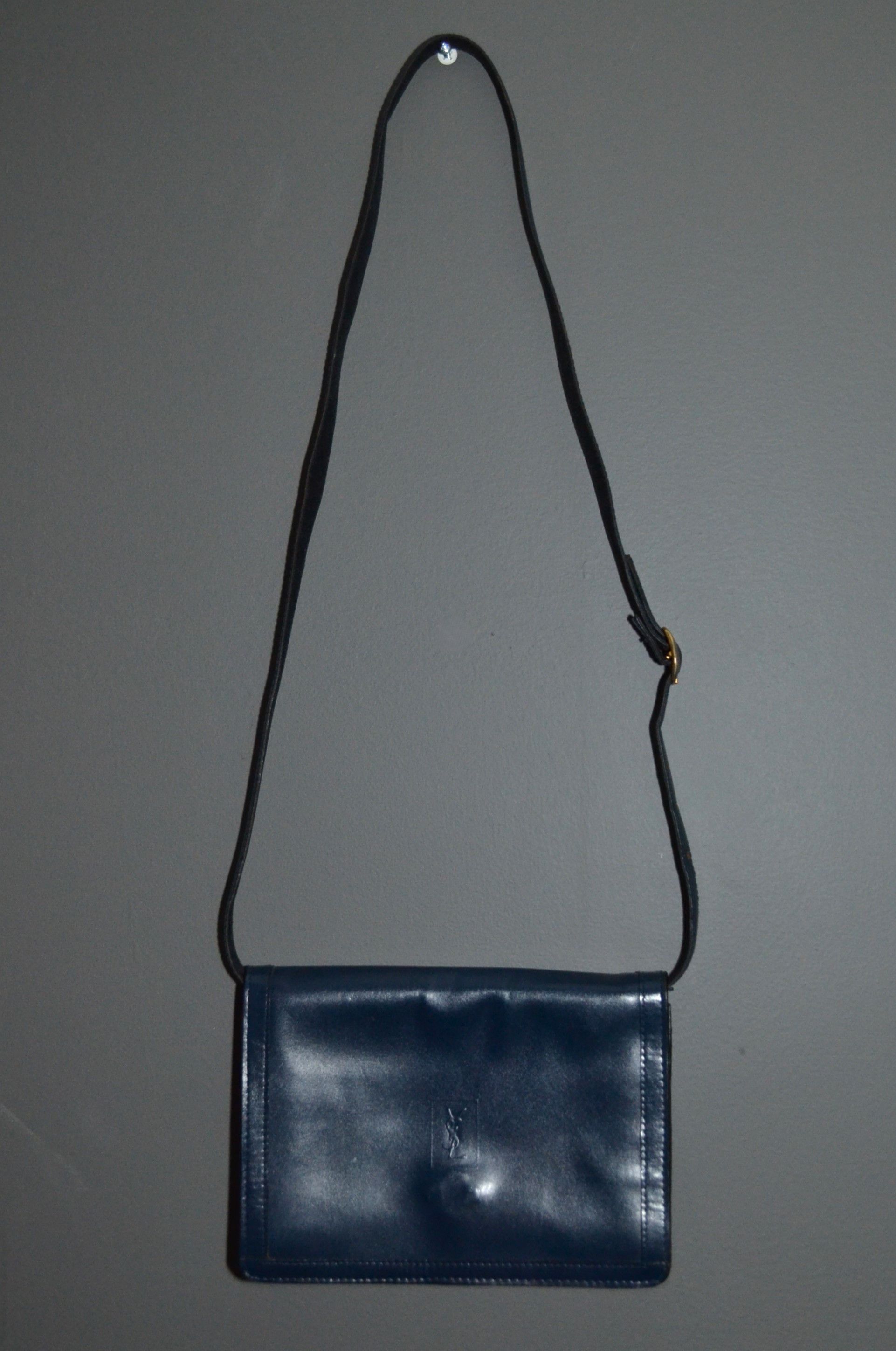 Vintage Yves Saint Laurent Blue France Clutch Shoulder Bag Vintage Size ONE SIZE - 2 Thumbnail