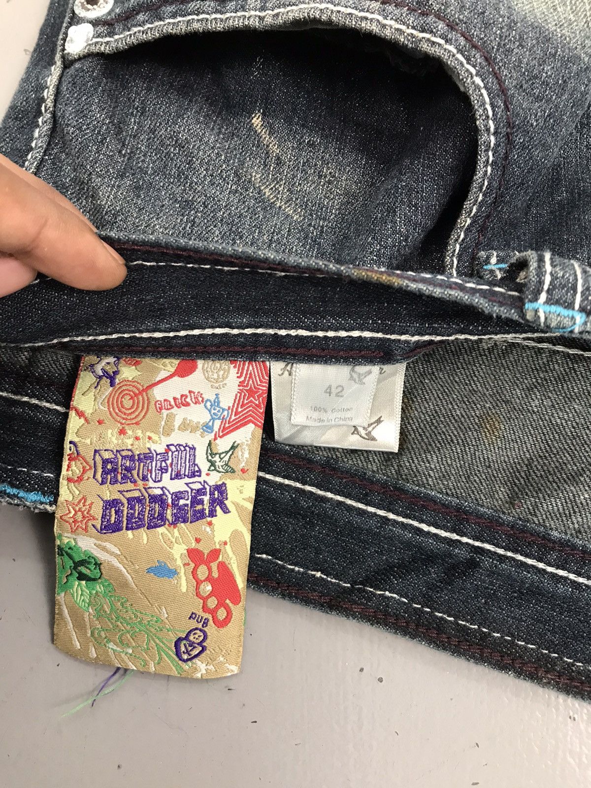 Vintage Vintage artful dodger embroidered denim Size US 41 - 5 Thumbnail