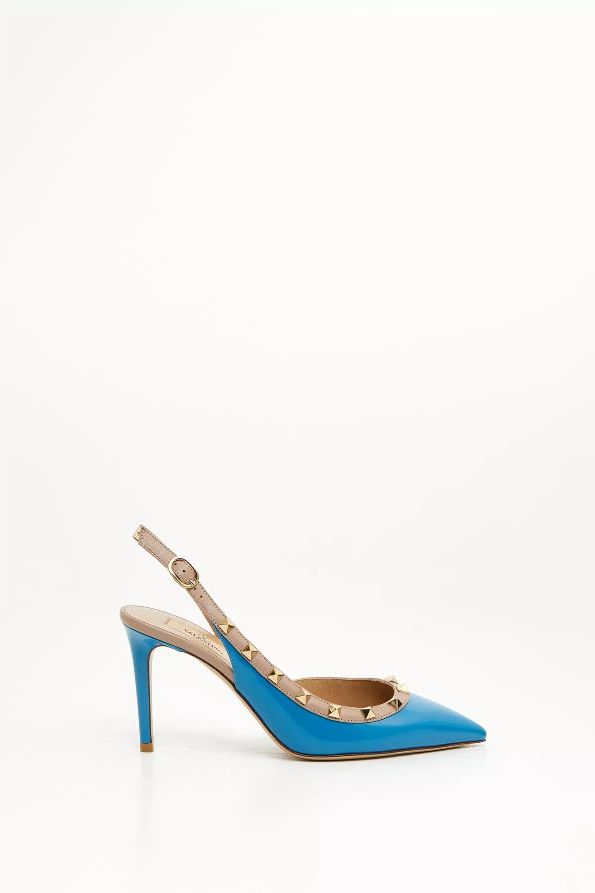 Valentino o1s1wg111125 Patent Rockstud Slingback Pumps in Blue Size US 6.5 / IT 36.5 - 1 Thumbnail