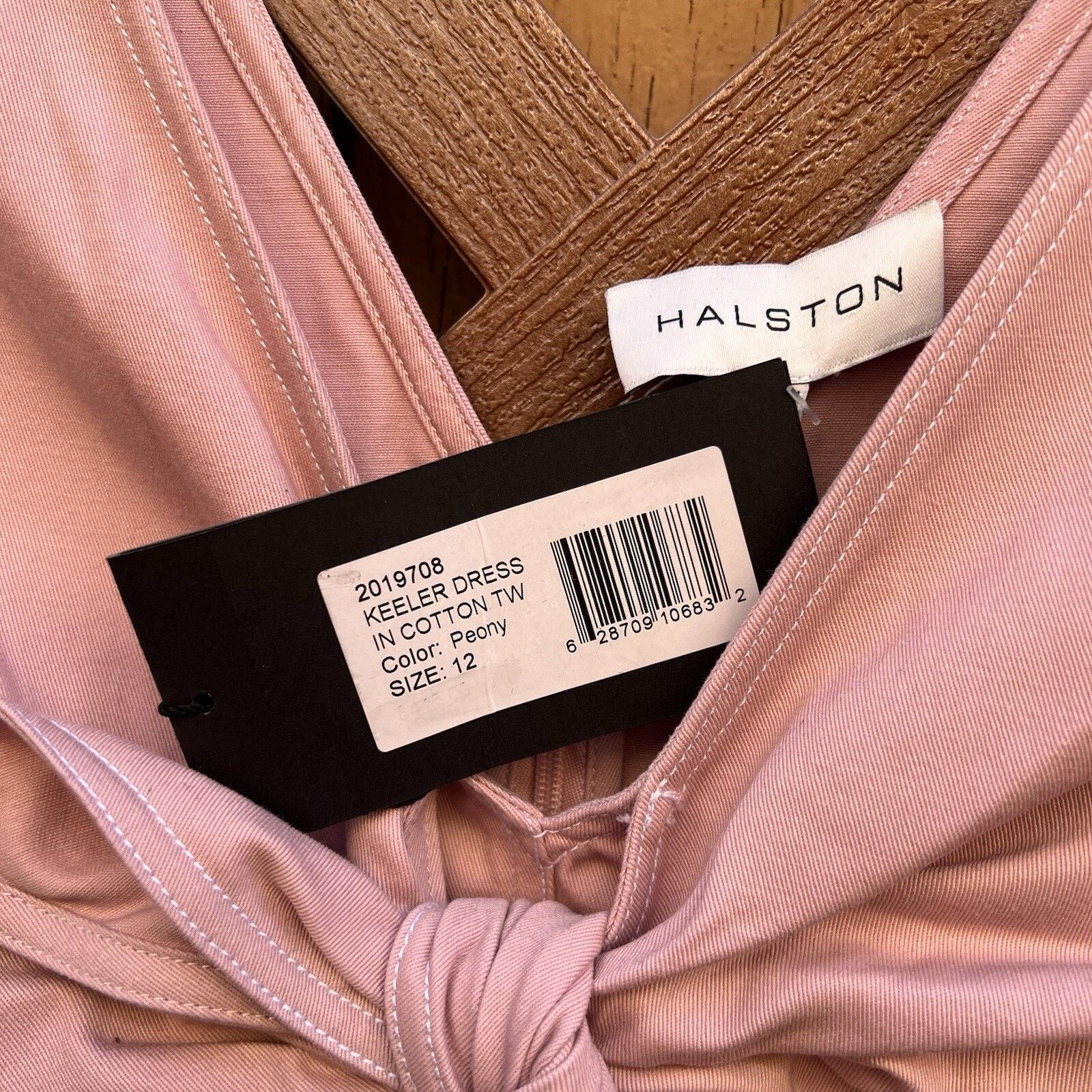 Halston NWT $445 (12) Halston A-line Minidress Twist Front Baby Pink Size XL / US 12-14 / IT 48-50 - 5 Thumbnail