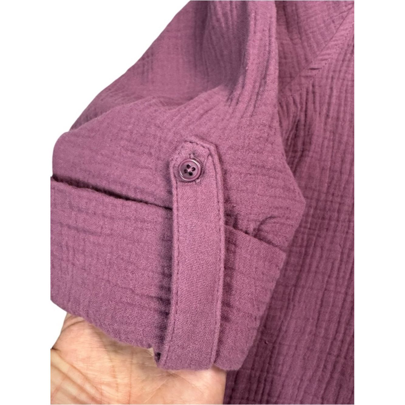Anne Klein New Anne Klein Lucile Double-Gauze Cotton Mauve Shirt Size Size XL / US 12-14 / IT 48-50 - 5 Thumbnail