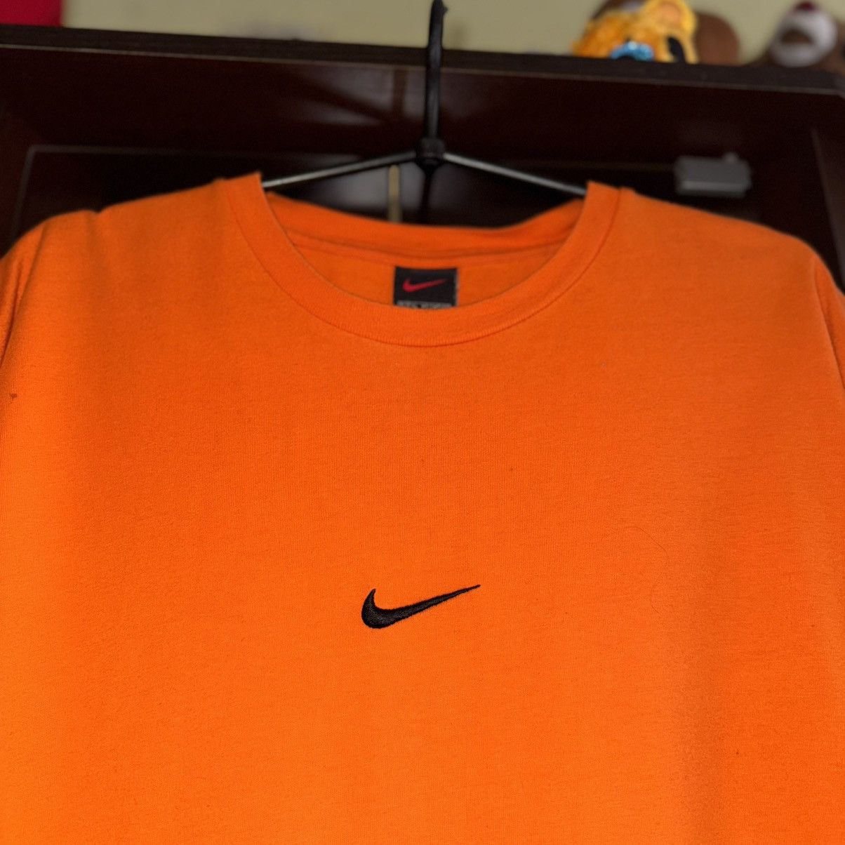 Nike 🍊Orange Vintage 90s Nike Center Swoosh Tee T-Shirt Size US XL / EU 56 / 4 - 2 Thumbnail