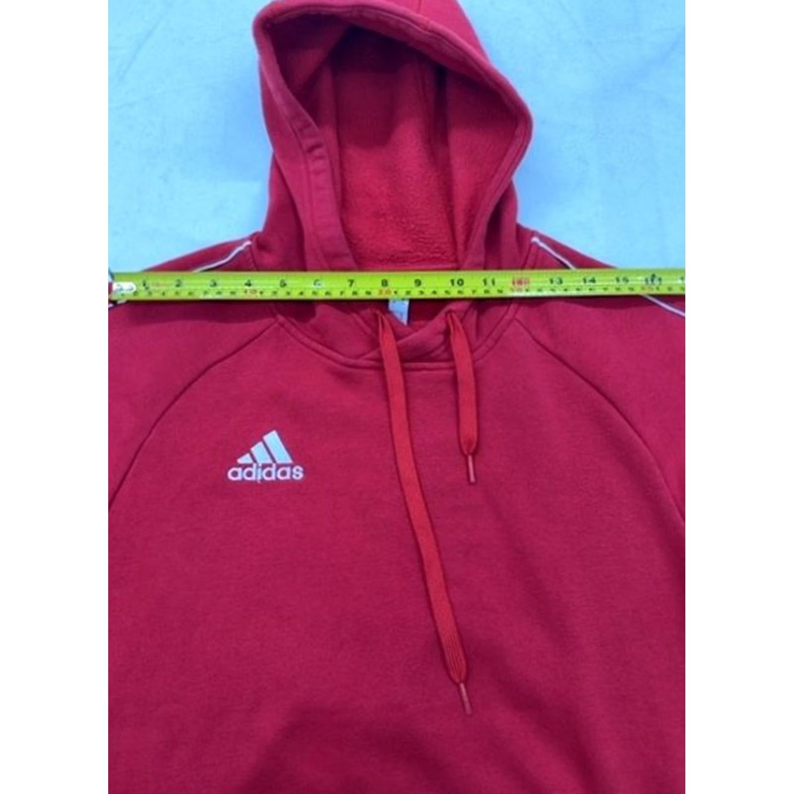 Adidas Adidas Men's Red Pullover Fleece Hoodie M Regular Drawstring Size US M / EU 48-50 / 2 - 6 Thumbnail