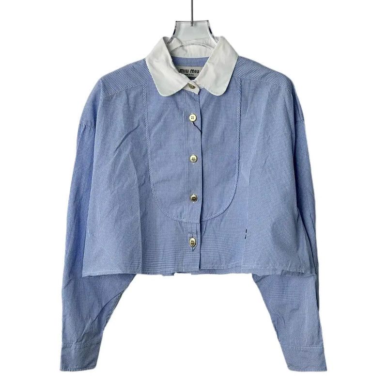 Miu Miu Miu Miu Light Blue Cotton Blend Cardigan 0089 Size S / US 4 / IT 40 - 1 Thumbnail