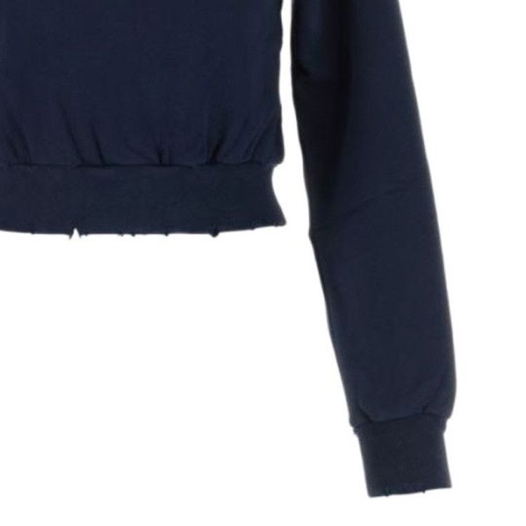 Balenciaga o1mt1gz0125 Shrunk Crewneck Sweater in Marine Blue Size XS / US 0-2 / IT 36-38 - 3 Thumbnail