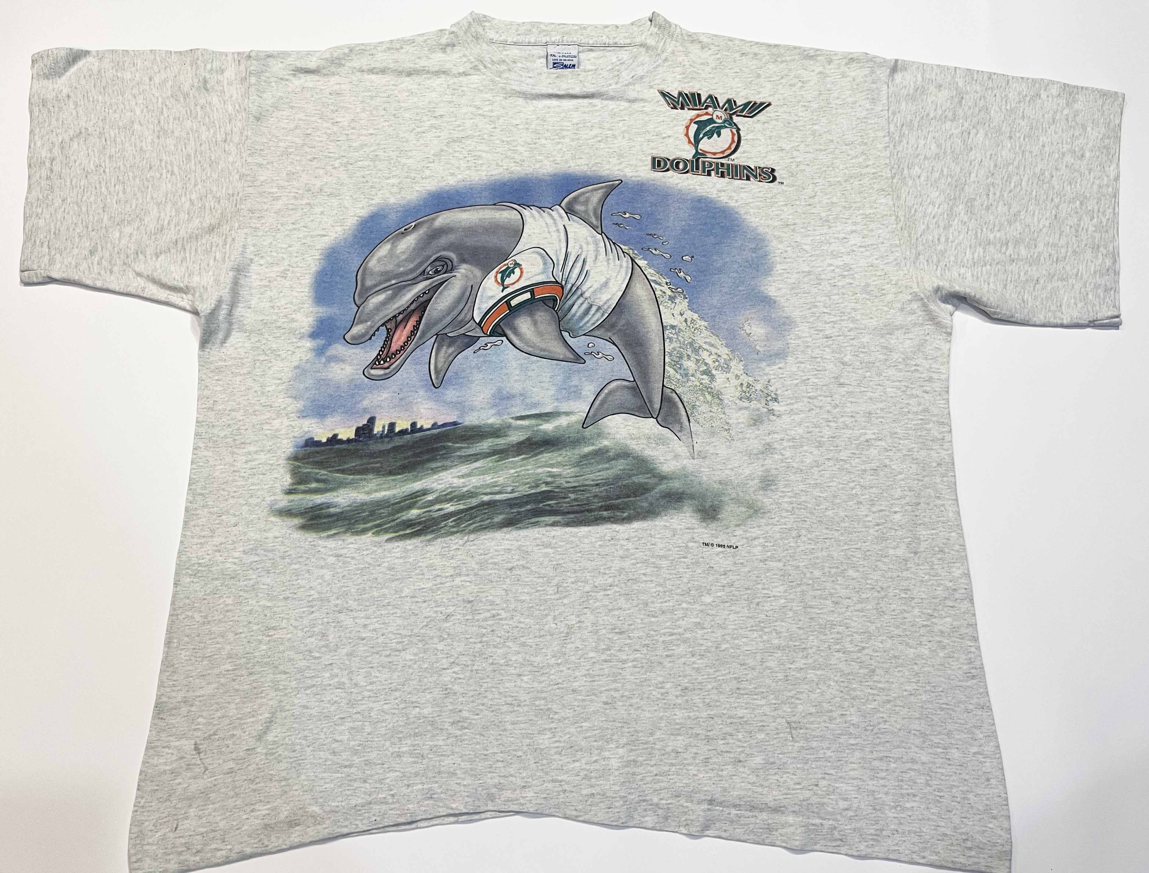 NFL × Salem Sportswear × Vintage Vintage Salem 1995 NFL Miami Dolphins Double Sided T-Shirt Size US XXL / EU 58 / 5 - 1 Thumbnail