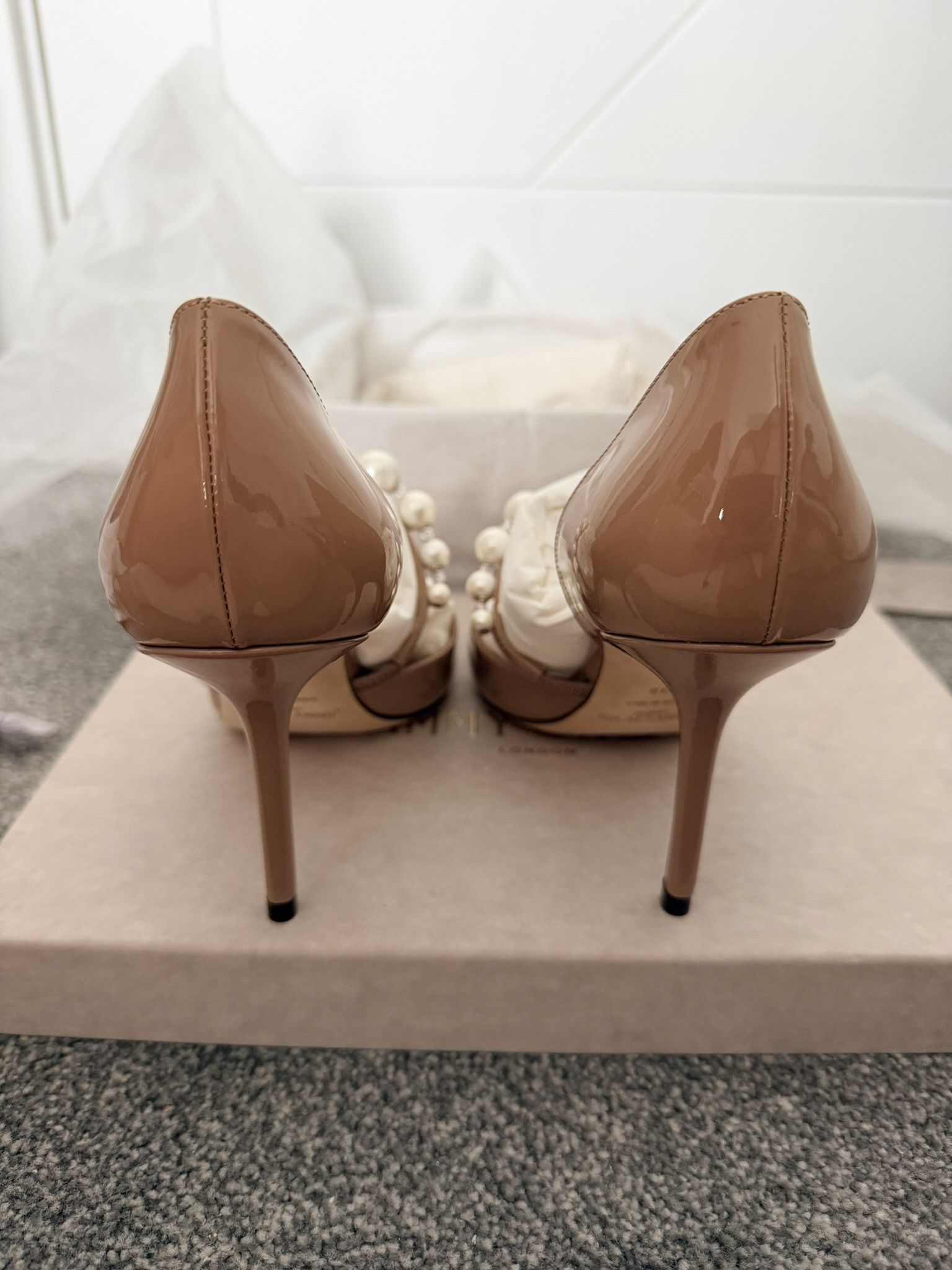 Jimmy Choo Jimmy Choo Aurelie 85 l 38 Ballet Pink/White Size US 8 / IT 38 - 2 Thumbnail