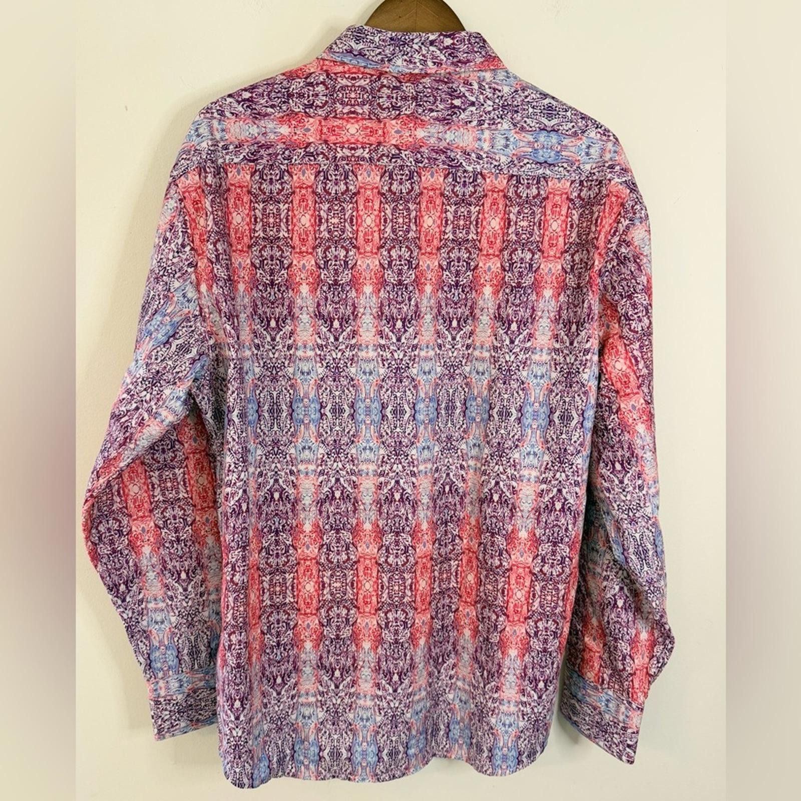 Bespoken Bespoke flip cuff long sleeve button up shirt purple pink XL Size US XL / EU 56 / 4 - 7 Thumbnail