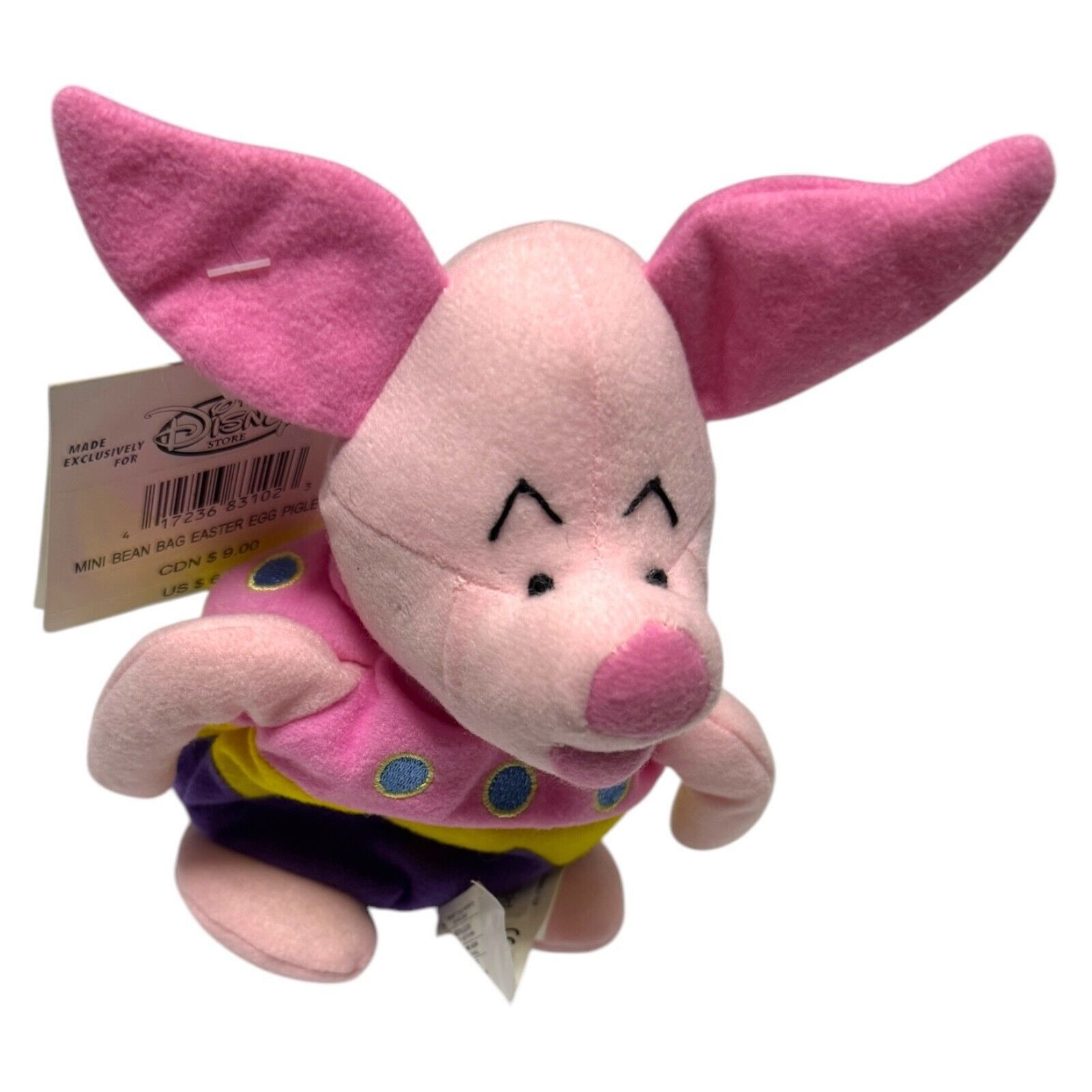 Disney NWT 90s Disney Store EASTER EGG PIGLET Vintage DISNEY Beanie Size ONE SIZE - 4 Thumbnail