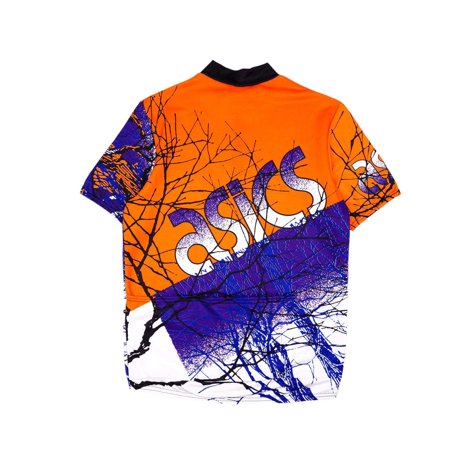Asics × Vintage 💎 Streetwear Cycling T-shirt Shirt Orange Blue Sport XL Y2K Size US XL / EU 56 / 4 - 2 Thumbnail