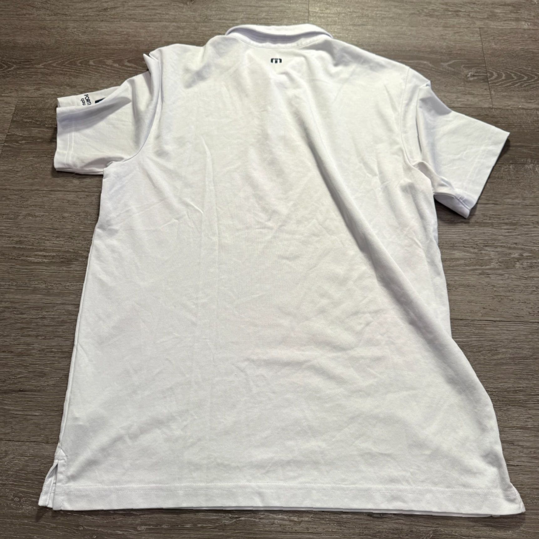 TravisMathew Travis Mathew Polo Shirt Mens L White Polo Shirt Mens L White Floral Palm Print Performance Stretch Golf Size US L / EU 52-54 / 3 - 6 Thumbnail