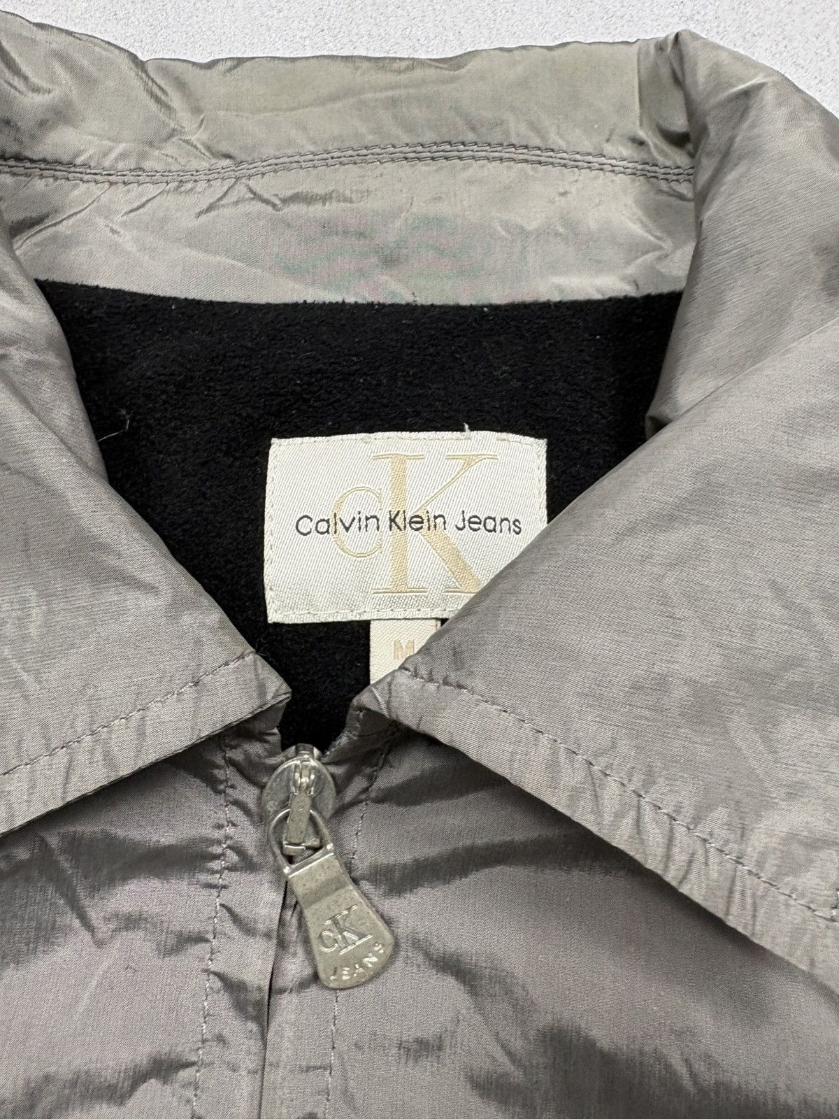 Calvin Klein Calvin Klein Jeans Nylon Metal Silver Jacket Vintage 00s Y2K Size US M / EU 48-50 / 2 - 6 Thumbnail