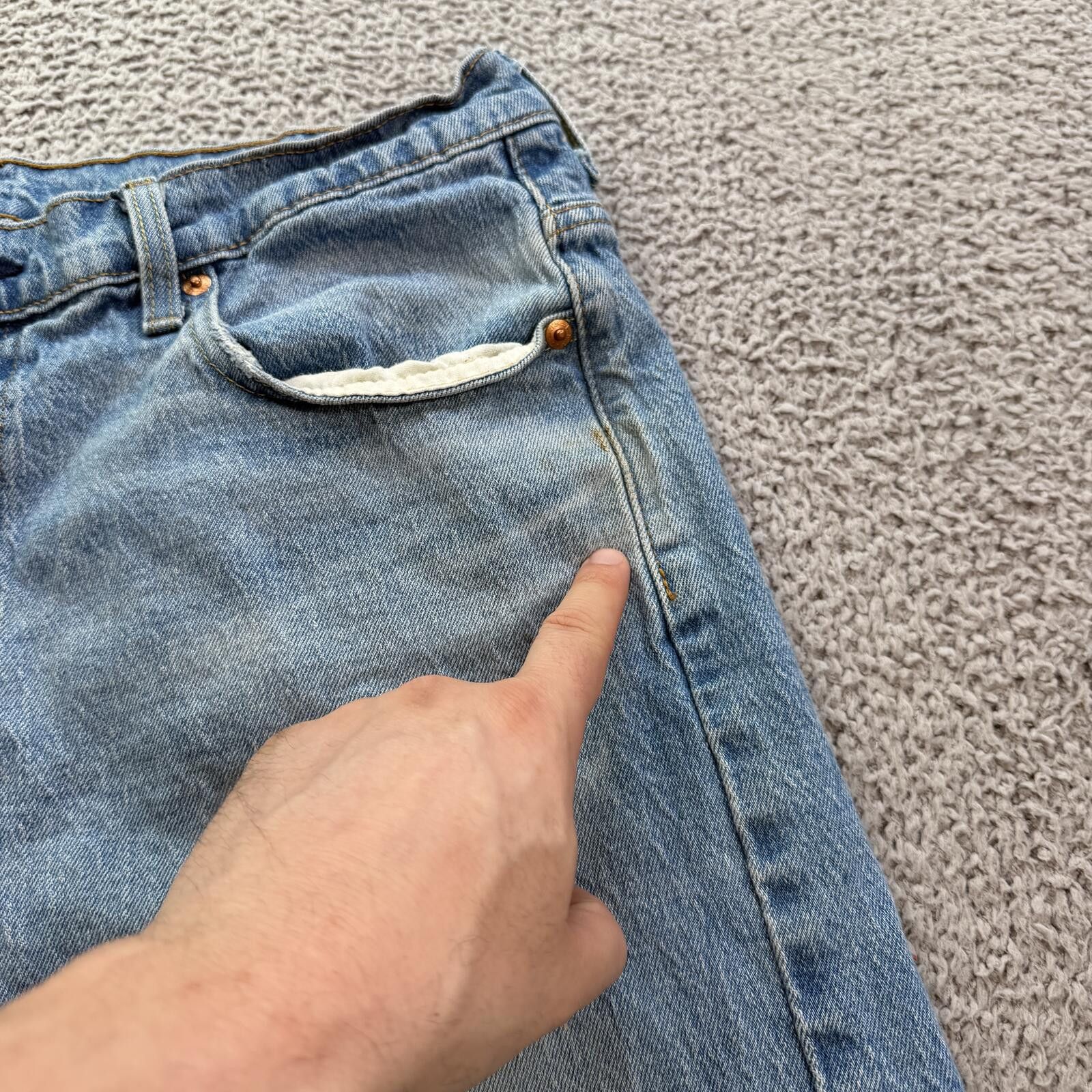 Levi's Levis 569 Loose Straight Jeans Light Wash Baggy Fit 34x30 Size US 34 / EU 50 - 9 Thumbnail