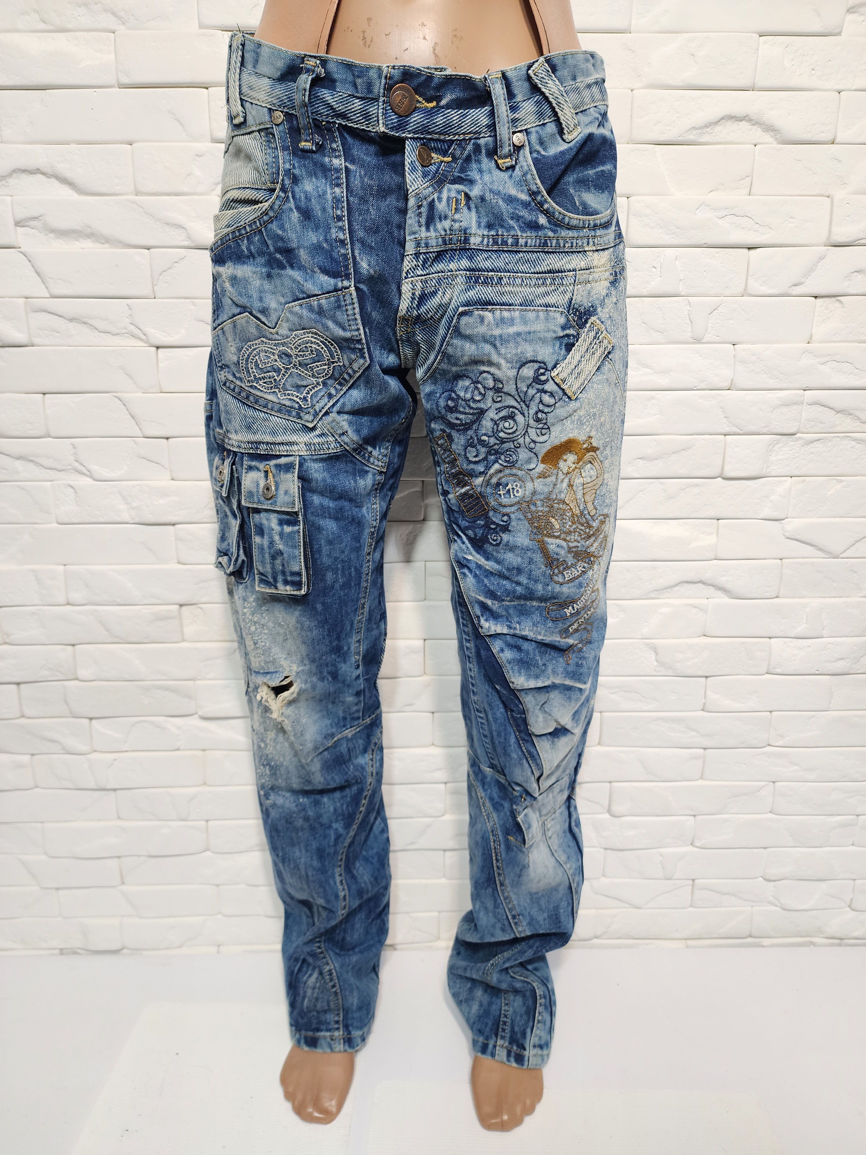 Uniqlo Blue Denim Jeans Mens: Avant-Garde Design Size US 34 / EU 50 - 3 Thumbnail