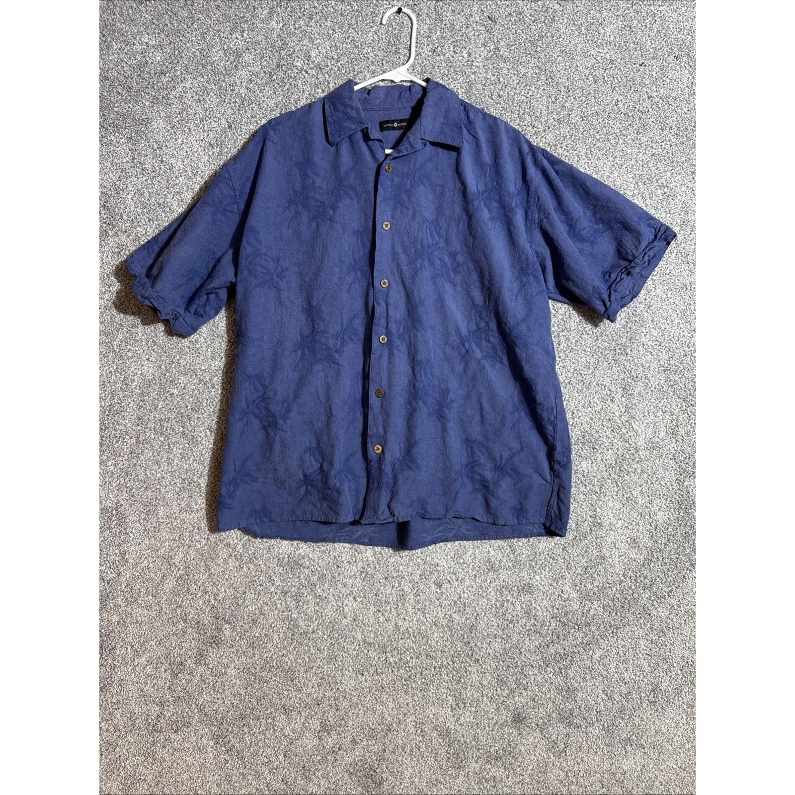 Cotton Traders Tropical Button Up Shirt Mens L Palm Leaf Coastal Jacquard Size US L / EU 52-54 / 3 - 1 Thumbnail