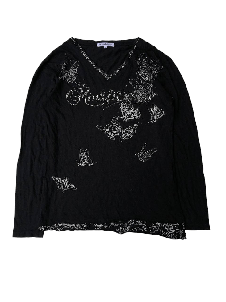 Japanese Brand × semanticdesign Semantic design V neck print butterfly Longsleeve Size US M / EU 48-50 / 2 - 3 Thumbnail