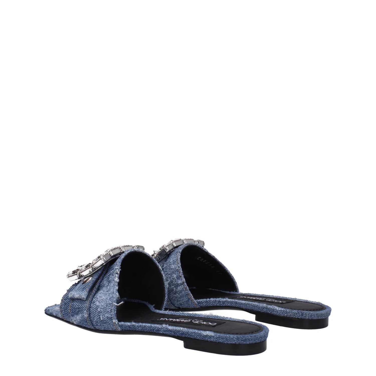 Dolce & Gabbana ob1o1e1124 Fabric Slippers and Clogs in Blue Size US 7 / IT 37 - 4 Thumbnail