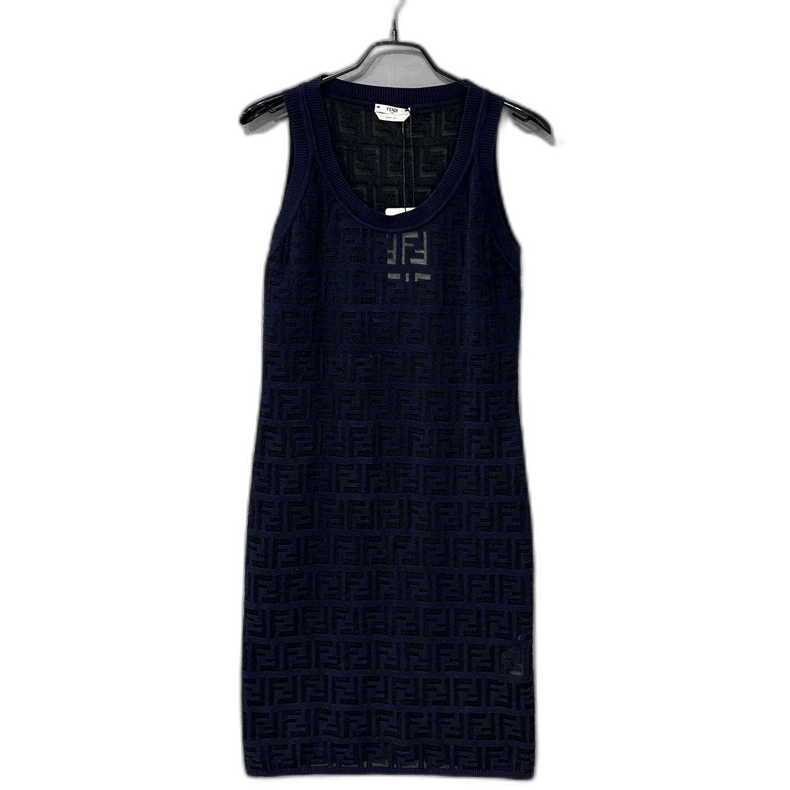 Fendi Hollow Print Sleeveless Dress