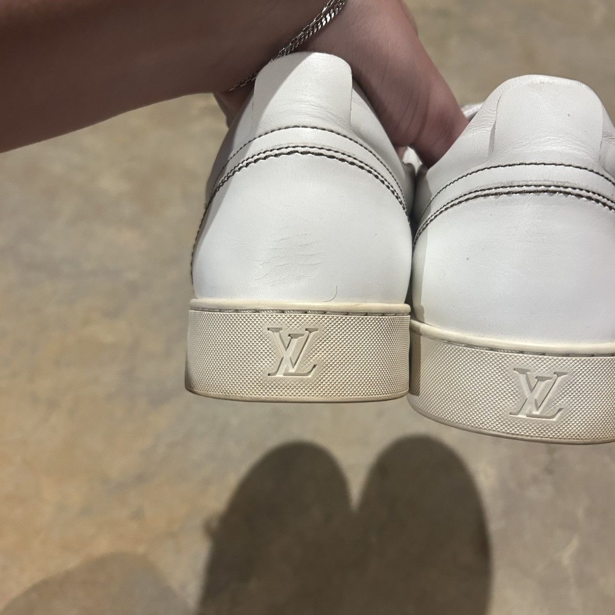 Designer × Louis Vuitton × Vintage Louis Vuitton 2000s Leather Stitched Logo Sneakers US 9 Size US 9 / EU 42 - 7 Thumbnail
