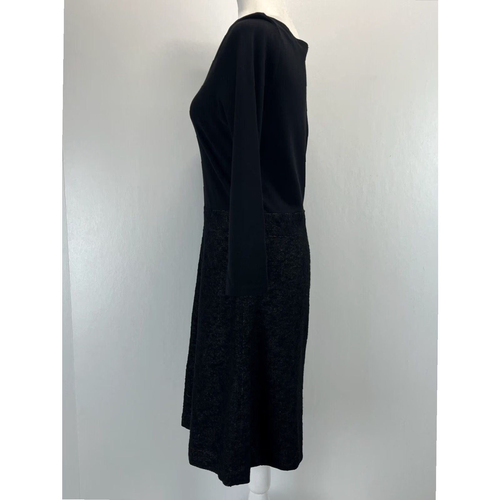 Theory Theory Wool Blend Knee Length Dress Black 3/4 Sleeves Scoop Neck Size 8 Womens Size M / US 6-8 / IT 42-44 - 2 Thumbnail