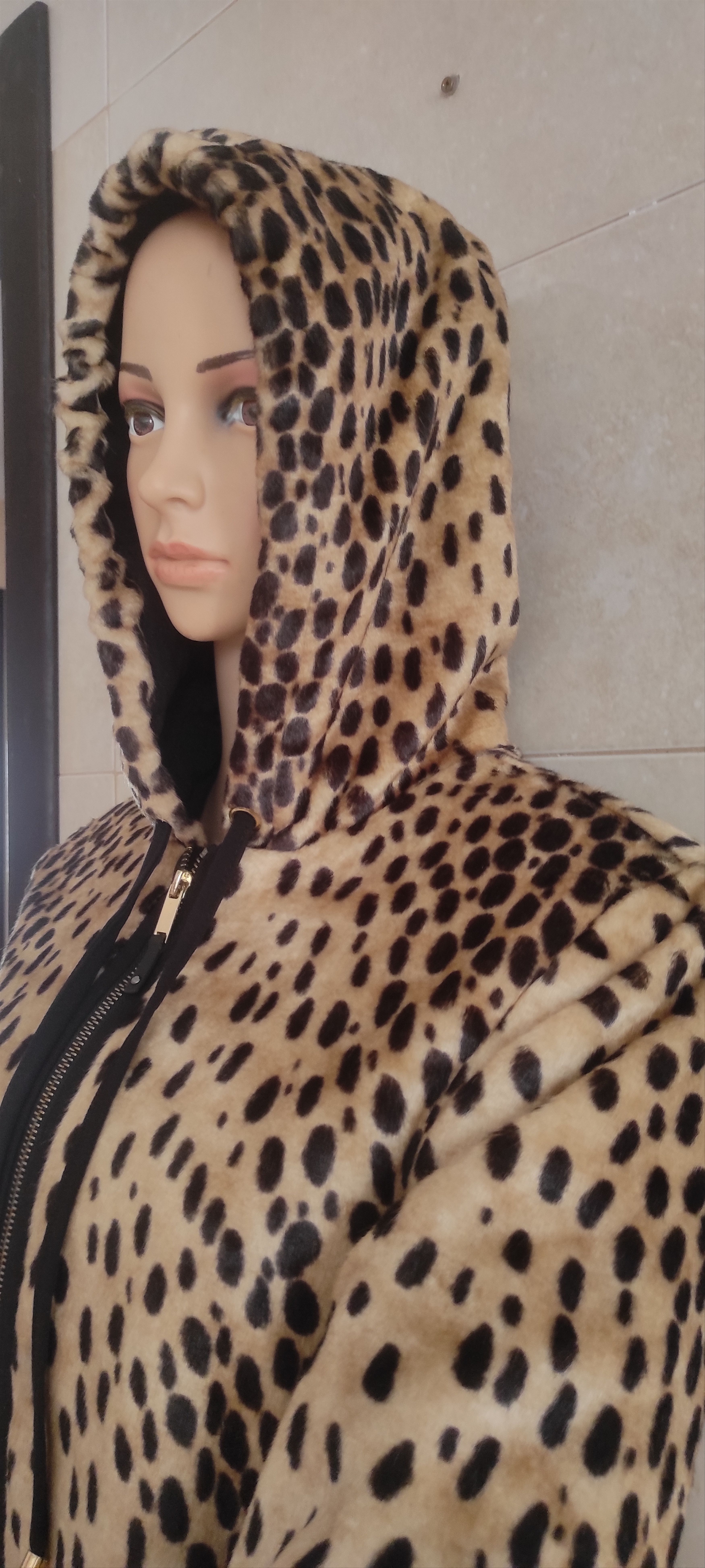 Zara Zara Trafaluc Leopard Print Faux Fur Zip-Up Hooded Coat Size L / US 10 / IT 46 - 7 Thumbnail