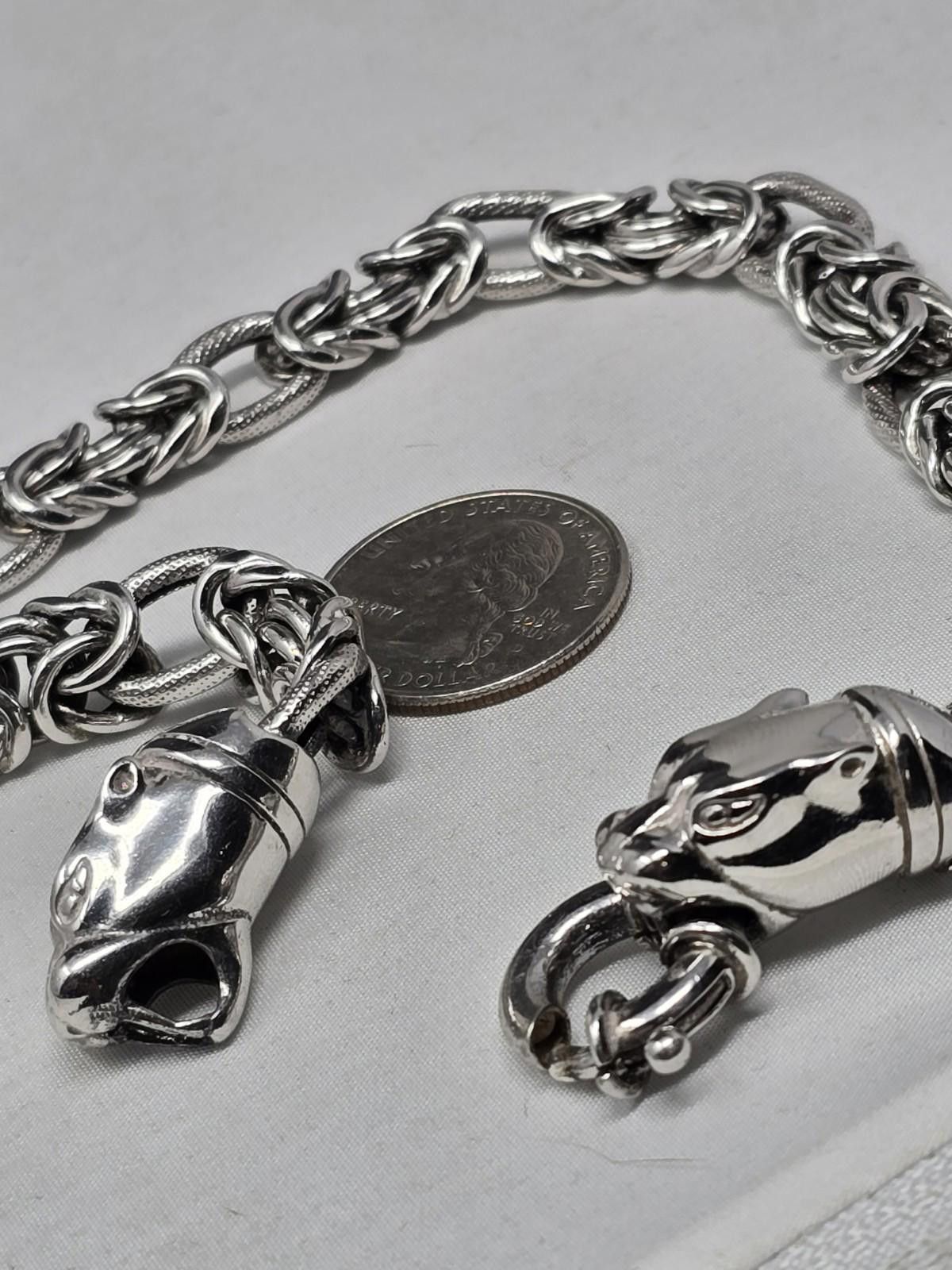 MR & MRS ITALY Sterling Silver Byzantine Chain Leopard Clasp 17in 60g Size ONE SIZE - 2 Thumbnail