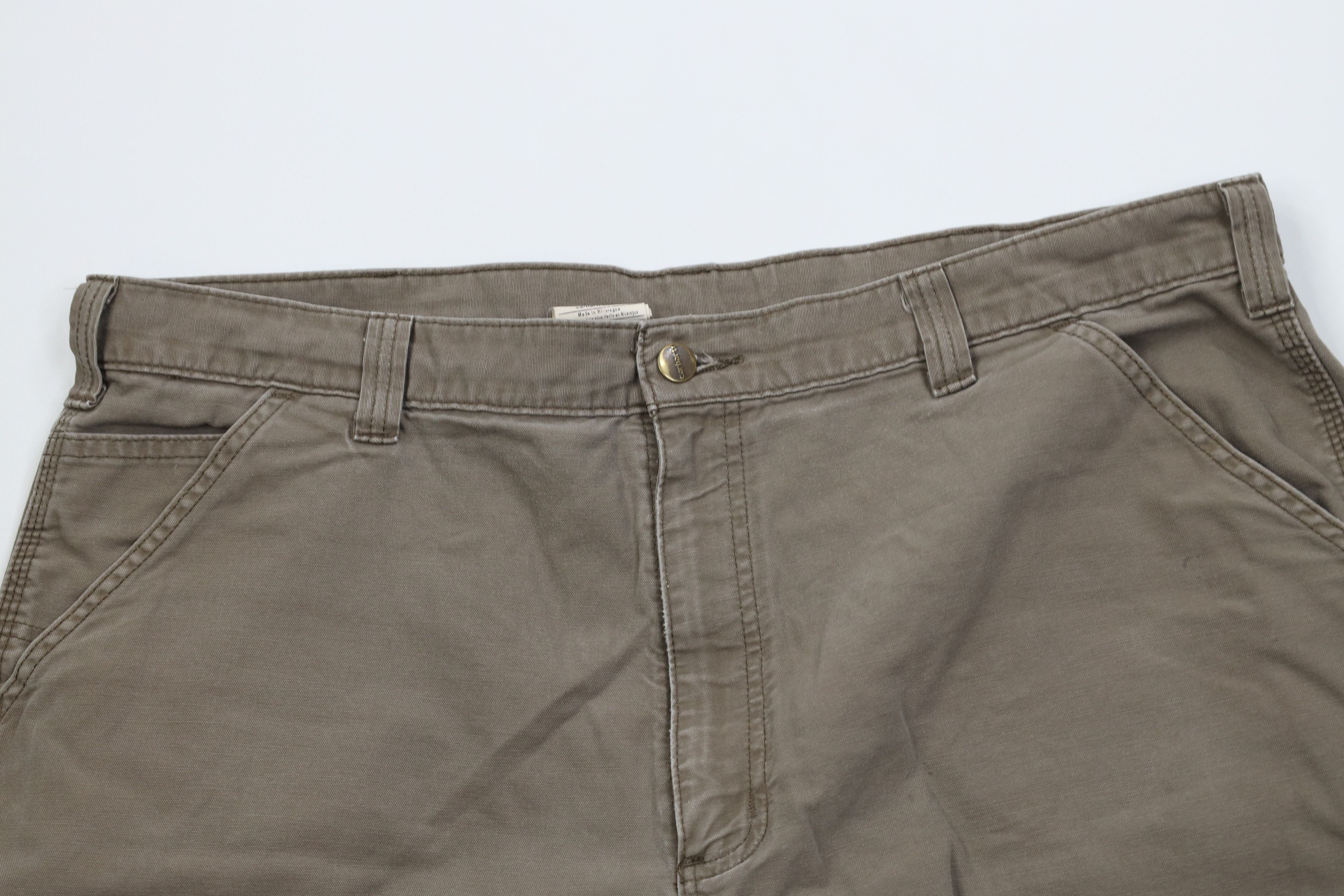 Carhartt Vintage Y2K Carhartt Above Knee Dungaree Shorts Light Brown Size US 40 / EU 56 - 2 Thumbnail