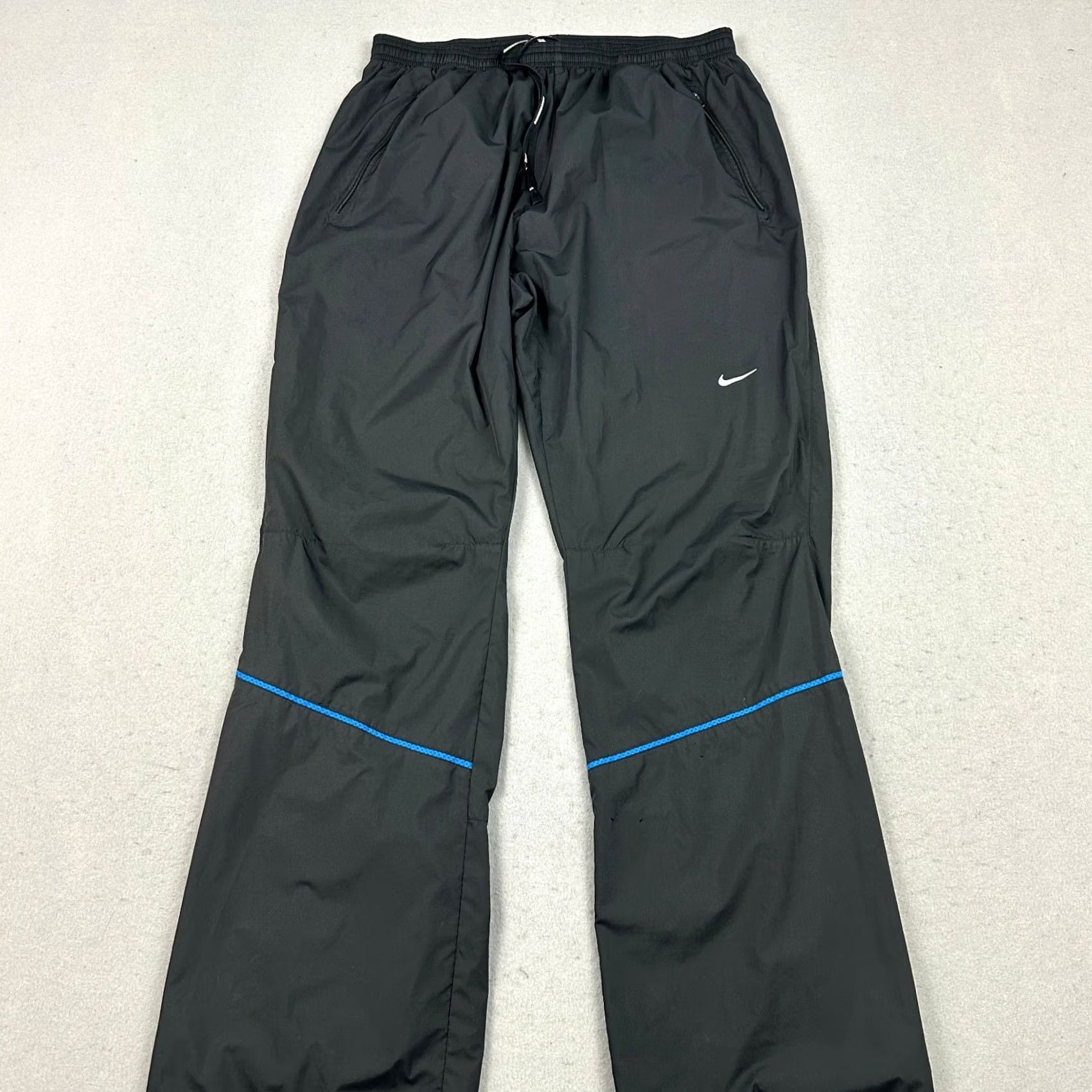Nike Nike Pants Men L Black Solid Elastic Waist Drawstring Pockets Track Size US 33 - 4 Thumbnail