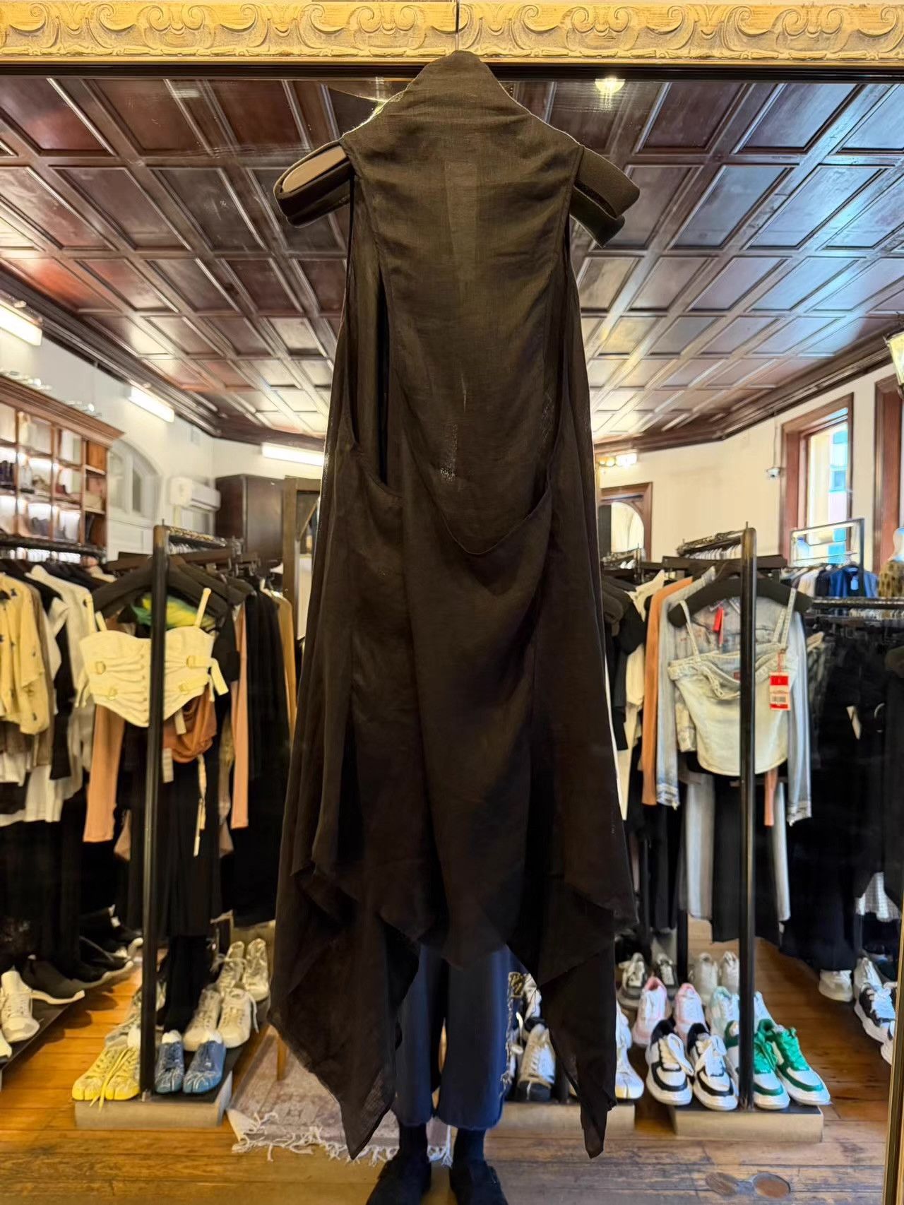 Masnada Masnada 16SS Women's black draped long linen vest Ｑ25 Size S / US 4 / IT 40 - 3 Thumbnail