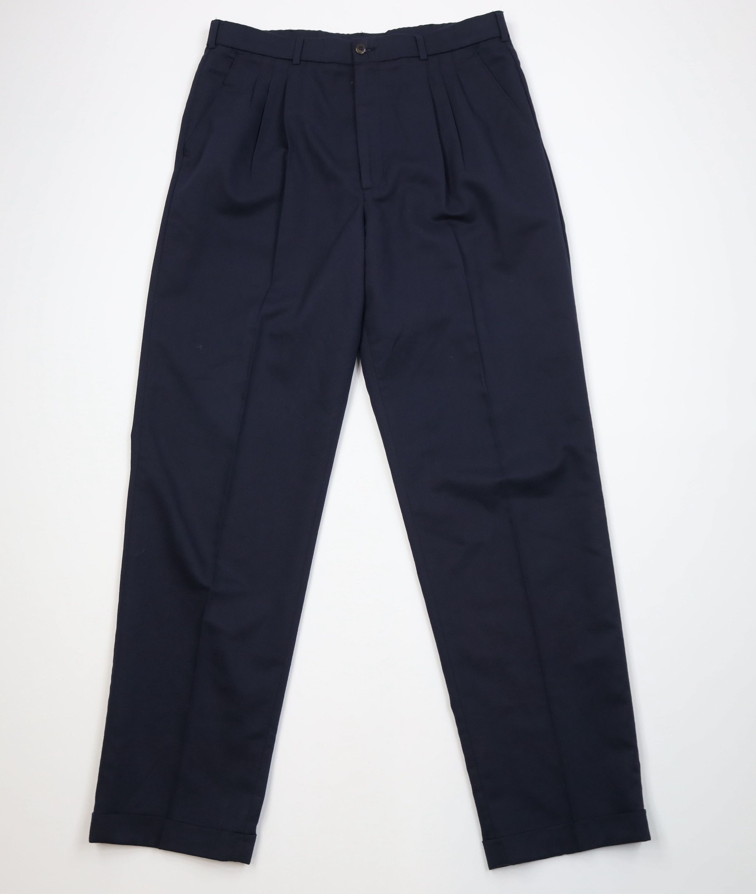 Vintage Vintage 90s Streetwear Knit Pleated Chino Pants Blue USA Size US 36 / EU 52 - 1 Thumbnail