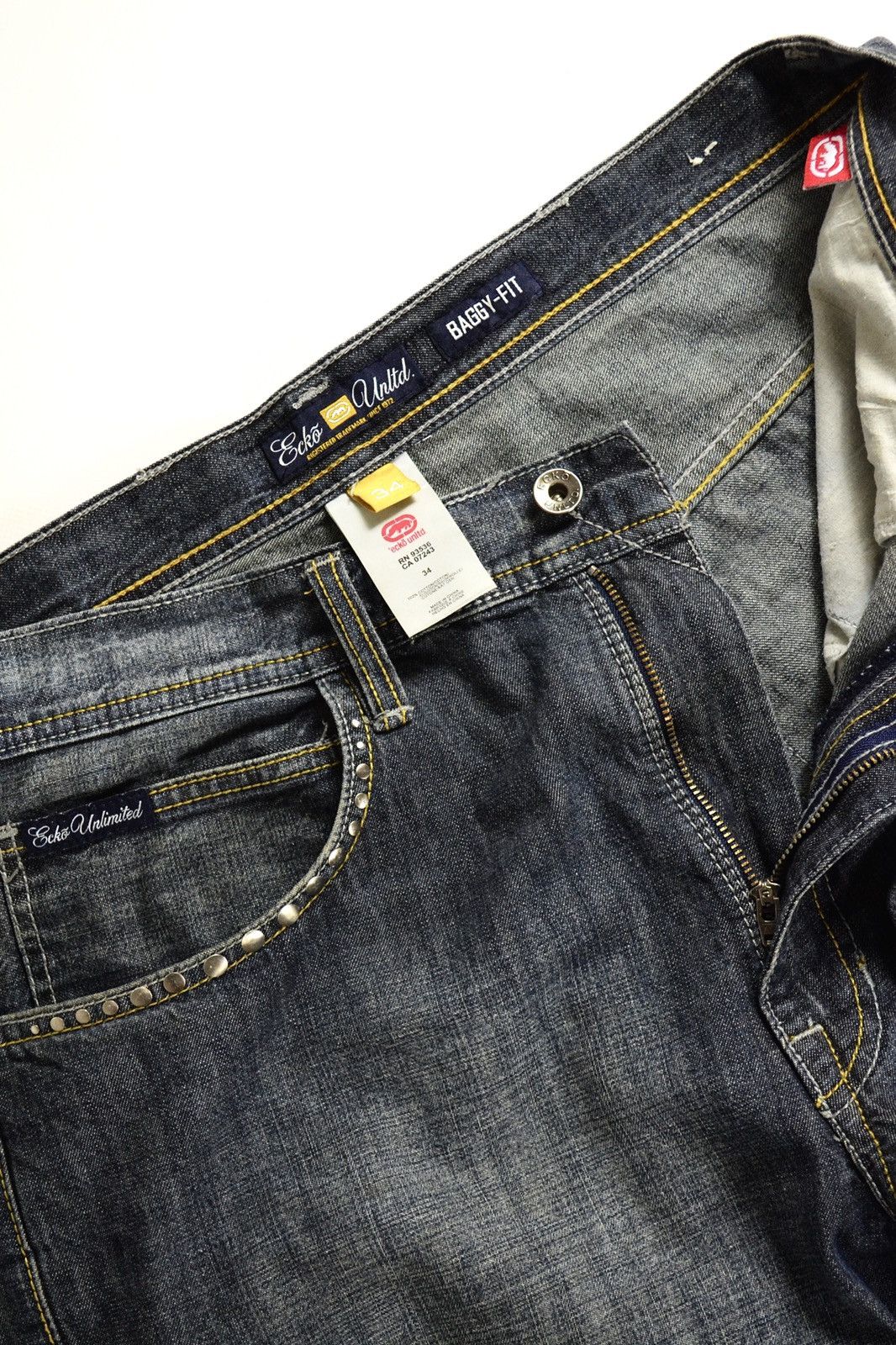 Ecko Unltd. Y2k Ecko UNLTD Baggy Fit Metal Big Logo Denim Jeans Size US 34 / EU 50 - 11 Thumbnail