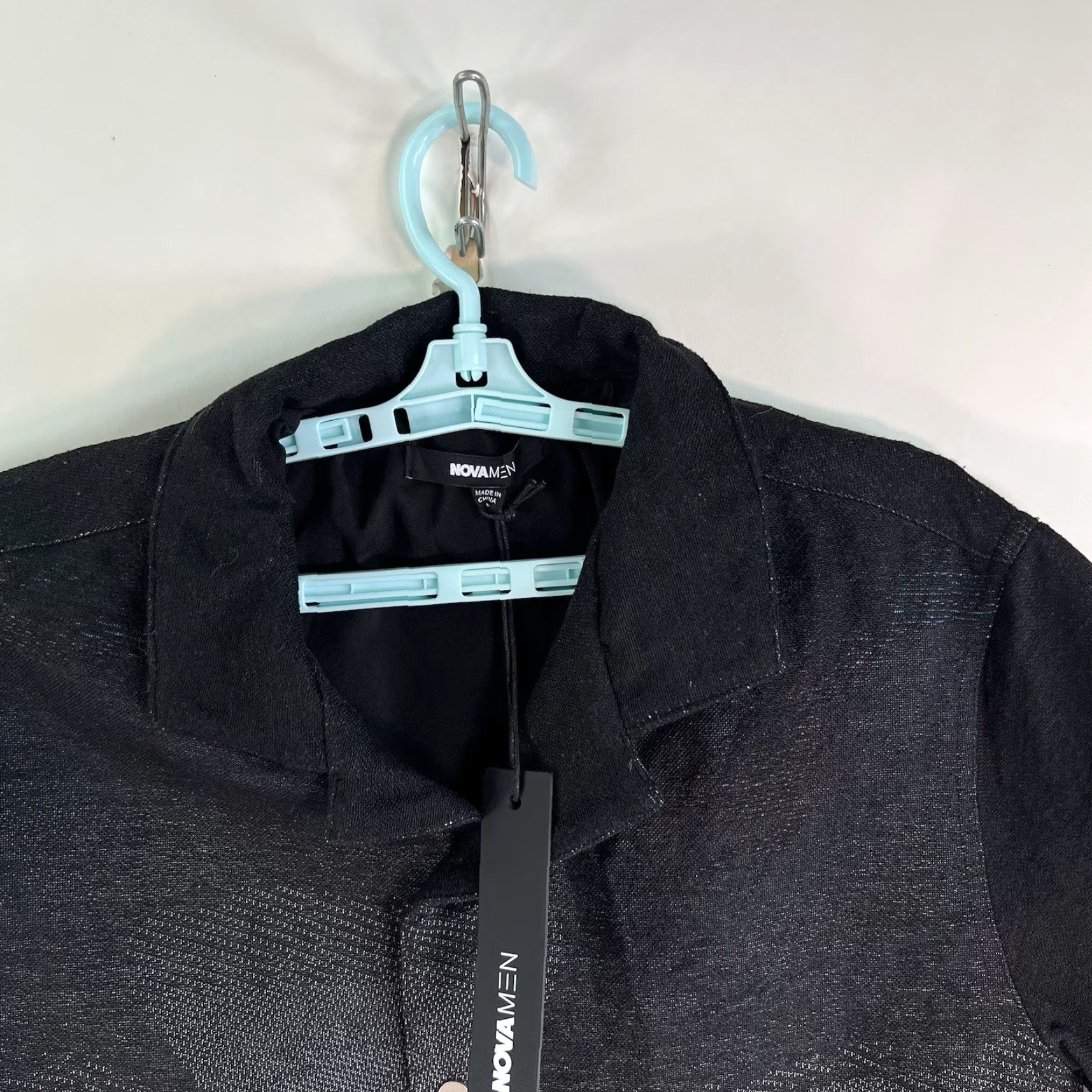 Vintage NOVA Cardigan Shirt M Black Graphic Print 42in Chest Short Sleeve Button-Up Autumn Winter Mens Slim Shirt Size US M / EU 48-50 / 2 - 2 Thumbnail
