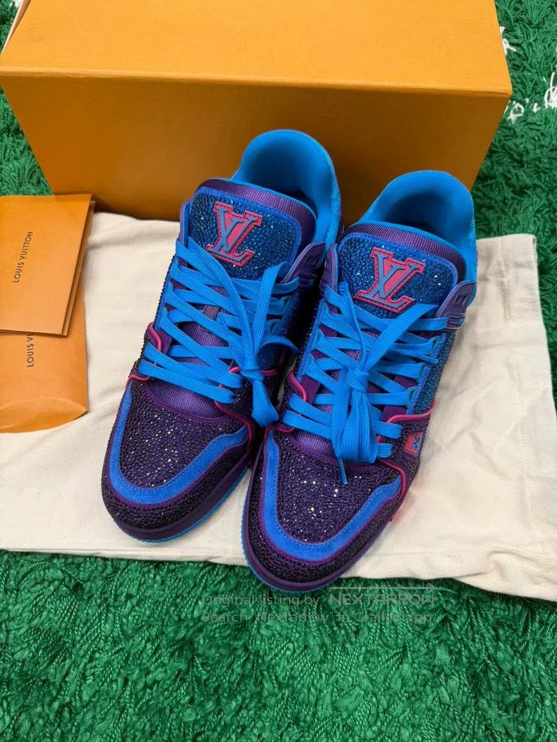 Louis Vuitton Louis Vuitton Trainer blue and purple full drill board sho Size US 8.5 / EU 41-42 - 2 Thumbnail