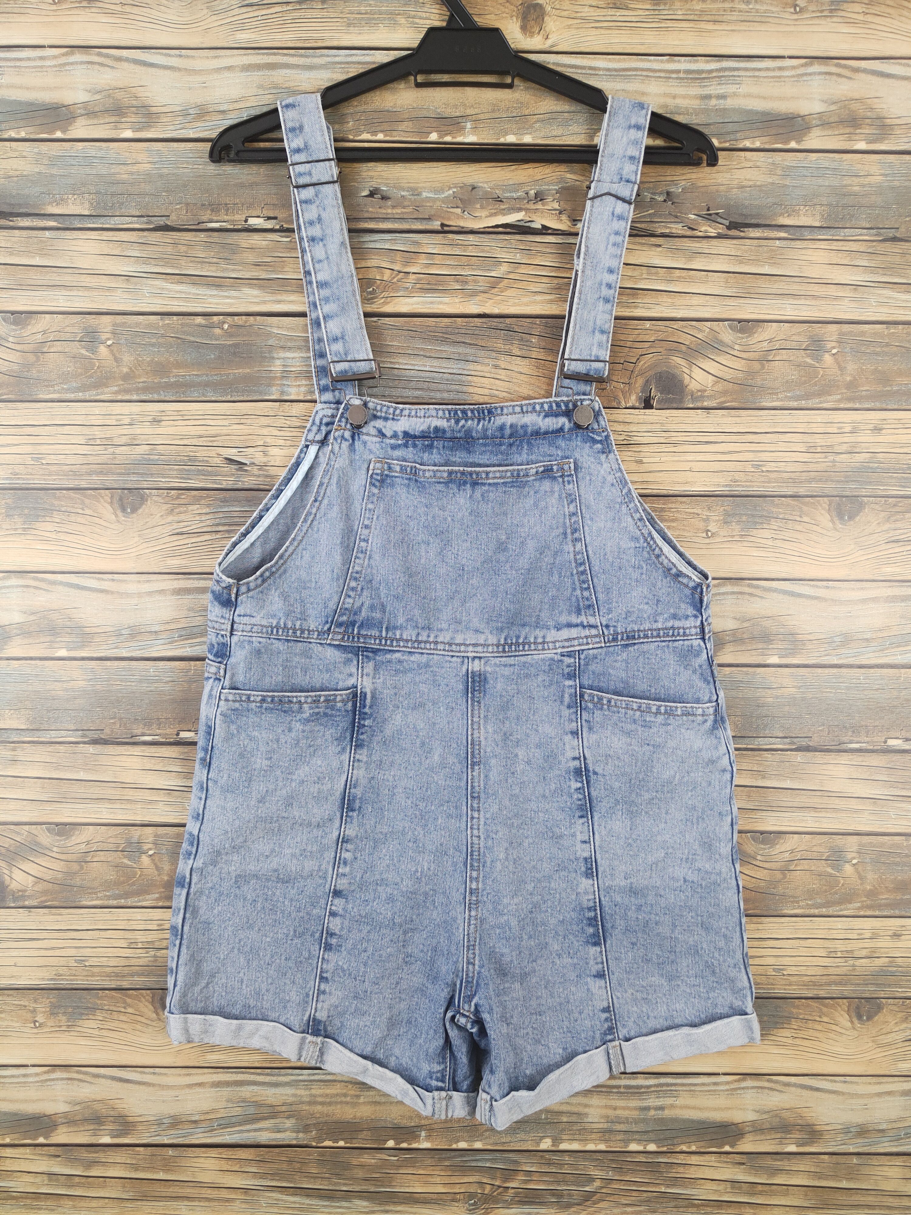 Japanese Brand × Vintage Vintage Japanese Brand Blue Denim Shortall Jumpsuits Size 34" / US 12 / IT 48 - 1 Thumbnail
