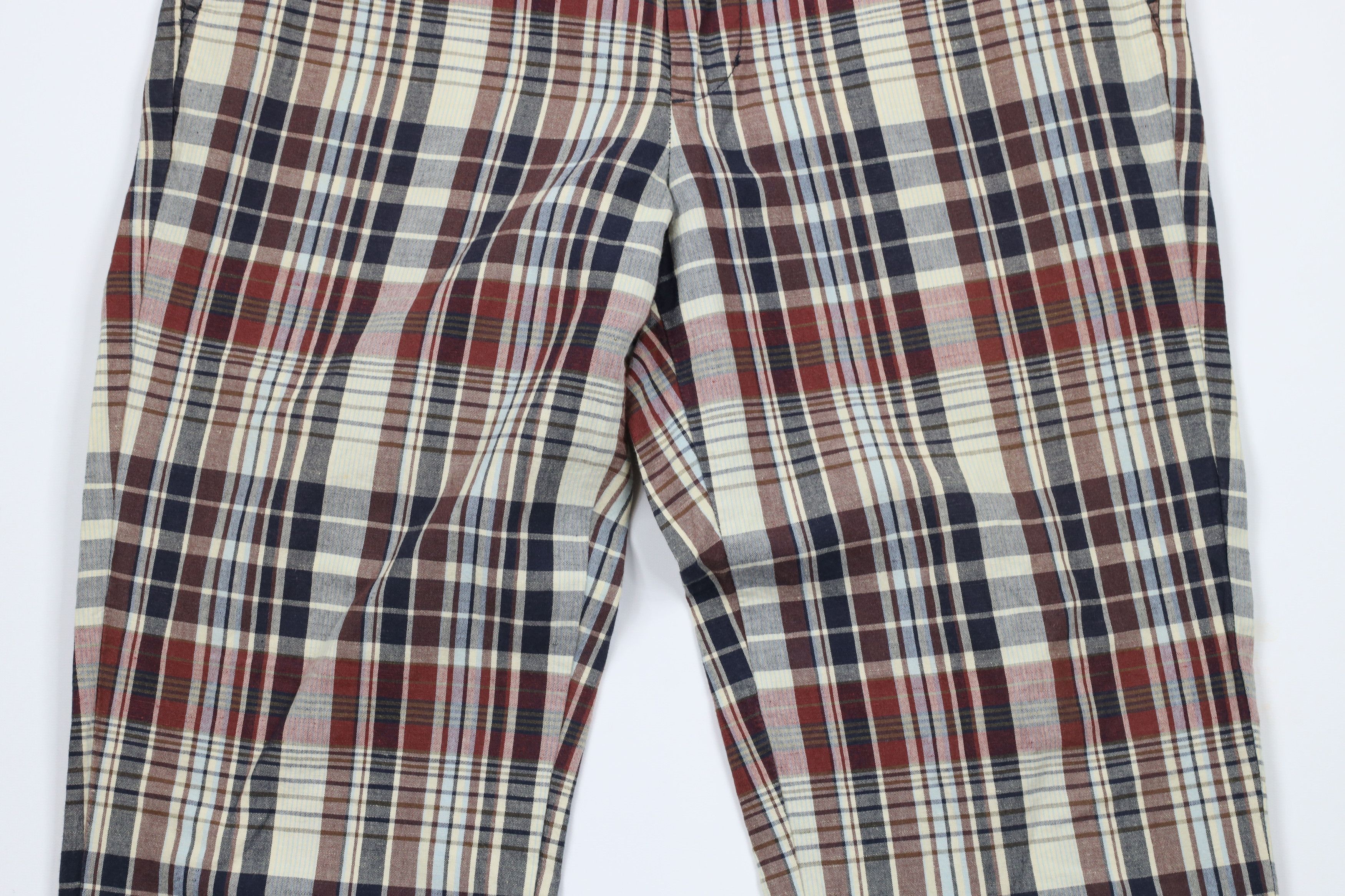 Lands' End × Vintage Vintage 90s Lands End Front Linen Blend Chino Pants Plaid Size US 34 / EU 50 - 3 Thumbnail