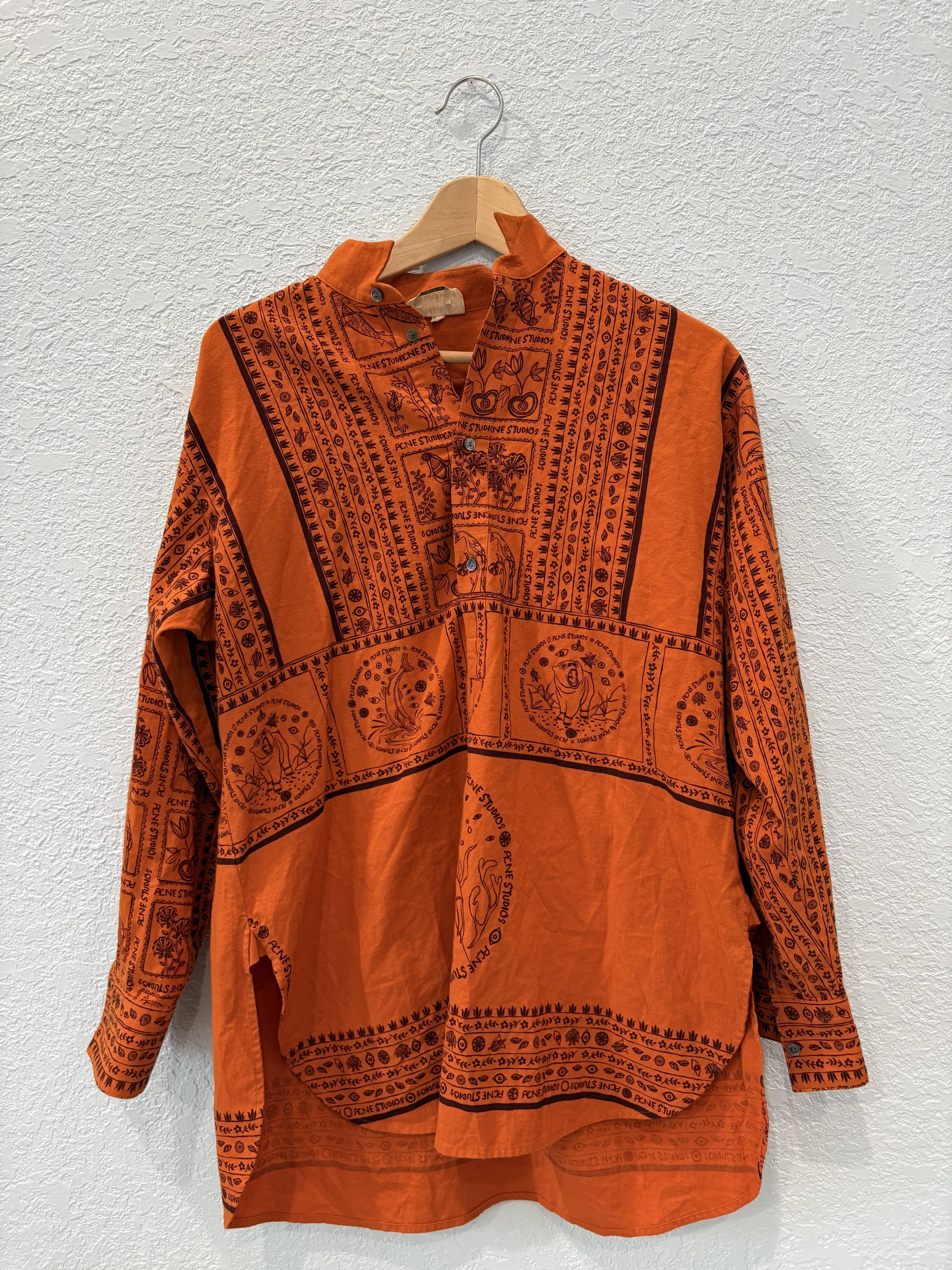 Acne Studios Saipen Oversized Zebra Print Satin Shirt | Grailed