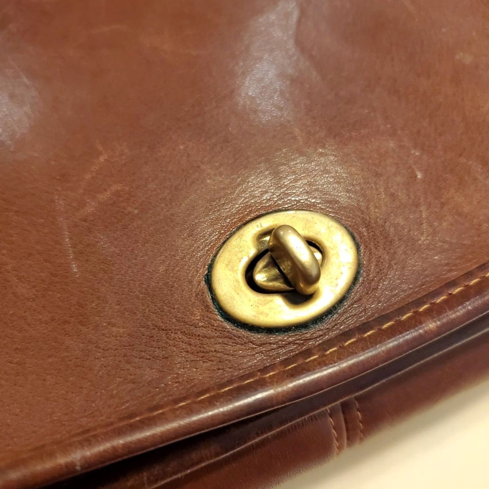 Coach VINTAGE COACH Compact Pouch Brown Leather Crossbody Bag Small Purse 1980s USA Women Size ONE SIZE - 6 Thumbnail