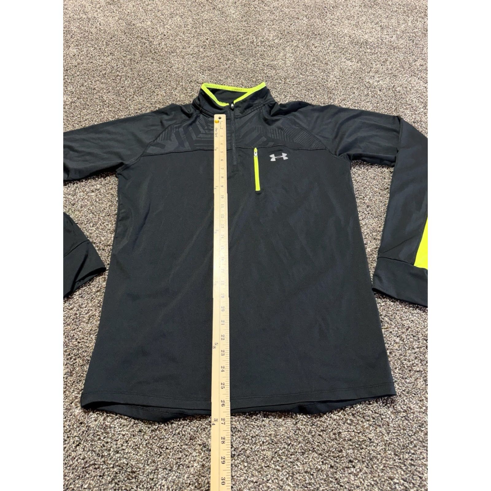 Under Armour Under Armour Hoodie Mens Pullover Quater Zip Green Black Running All Season Size US M / EU 48-50 / 2 - 5 Thumbnail