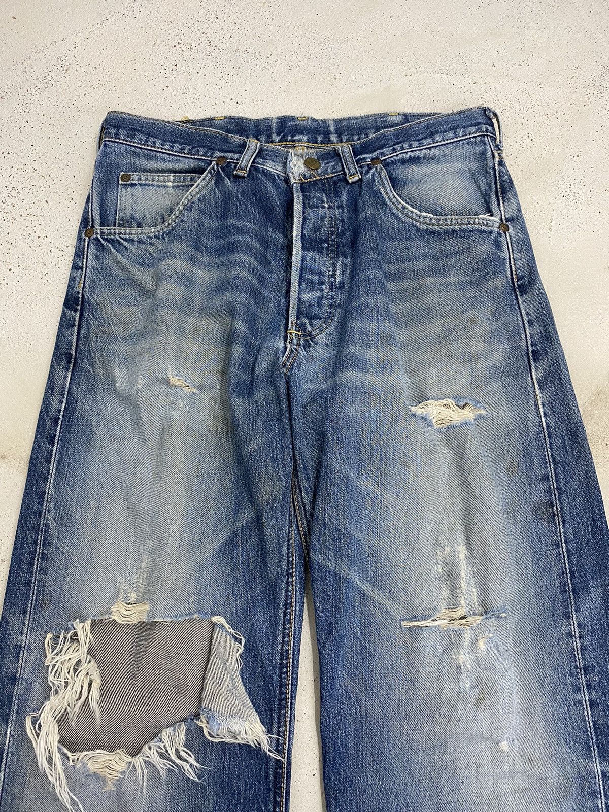 Hysteric Glamour Lee Rider 505 Distress Denim Baggy Loose Button Fly Size US 31 - 4 Thumbnail