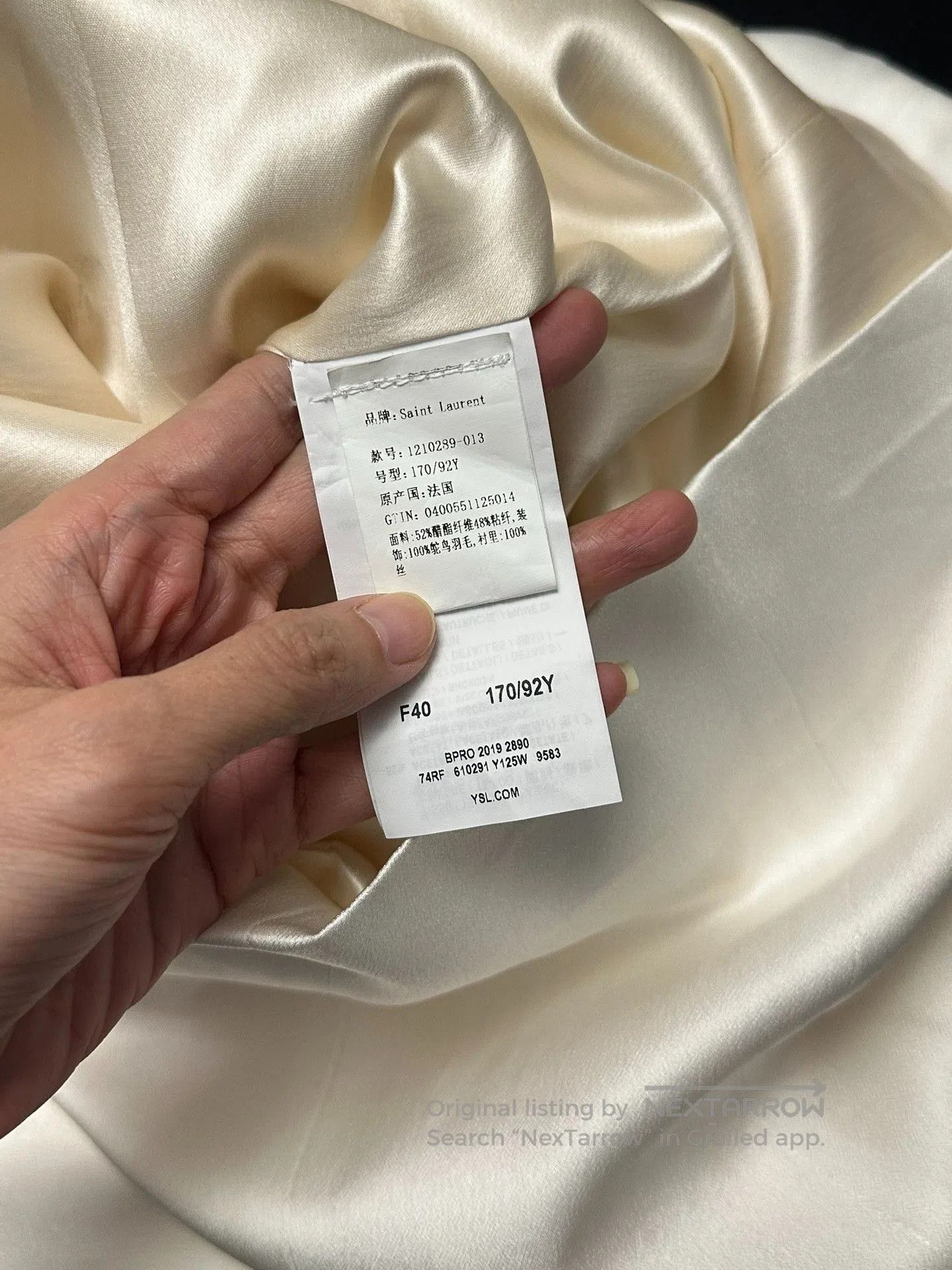 Saint Laurent Paris Saint Laurent White Ostrich Feather Satin Dress. Size S / US 4 / IT 40 - 5 Thumbnail