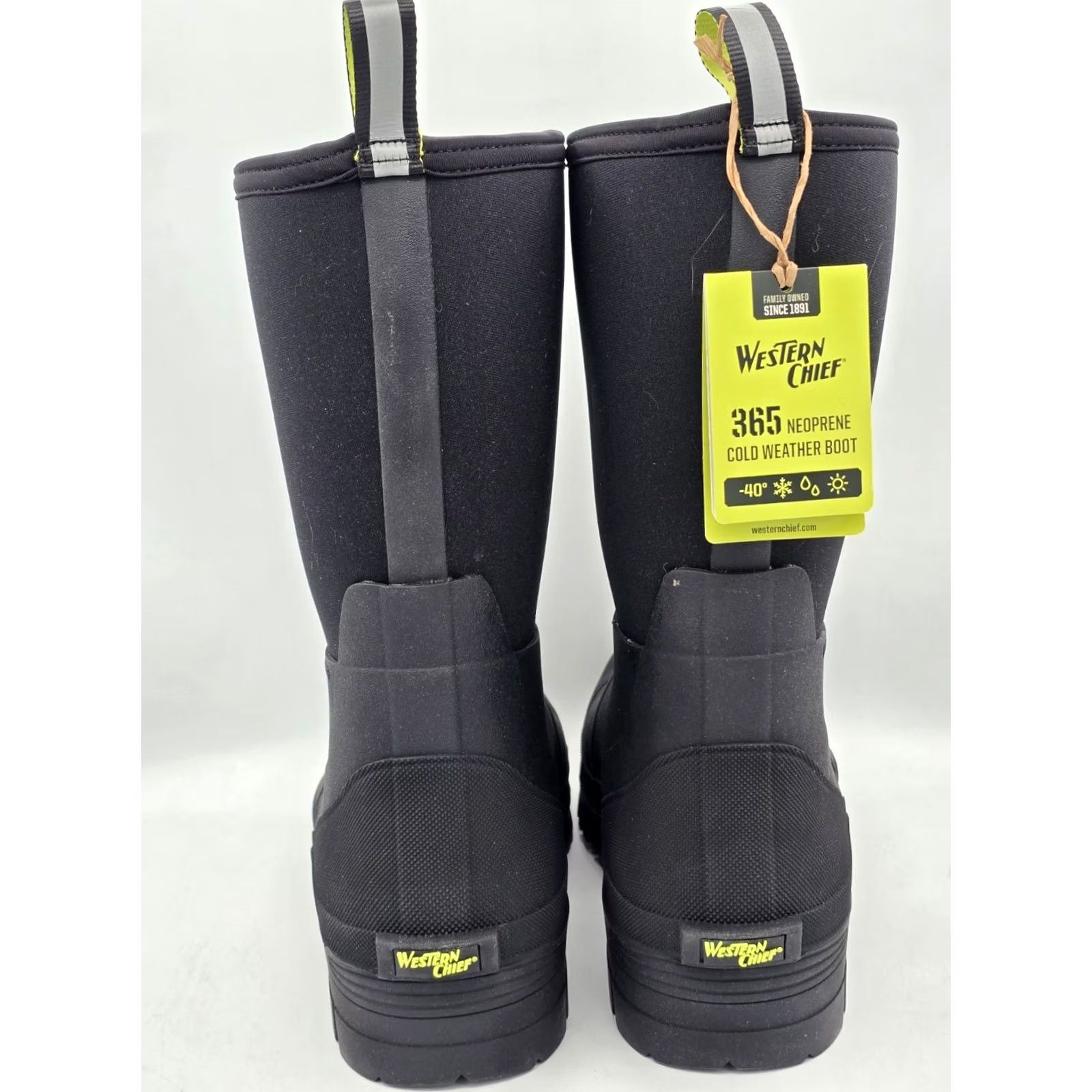 Vintage WESTERN CHIEF 365 Neoprene Mid Cold Weather Boots Men's 12 Black Shoes Boot Waterproof Rubber Rubber Size US 12 / EU 45 - 5 Thumbnail
