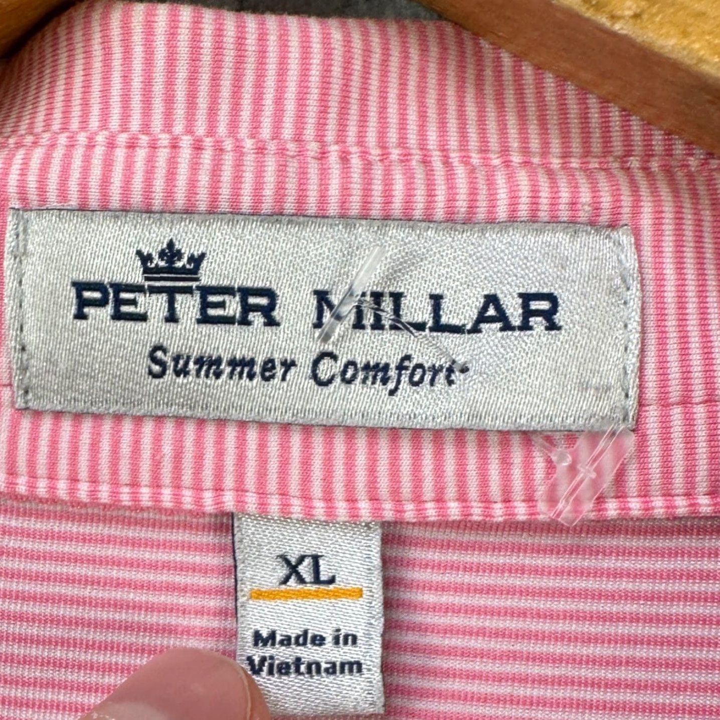 Peter Millar Peter Millar Summer Comfort Shirt Polo Men XL Pink Pinstripes Stretch Rugby Golf Shirt Size US XL / EU 56 / 4 - 4 Thumbnail