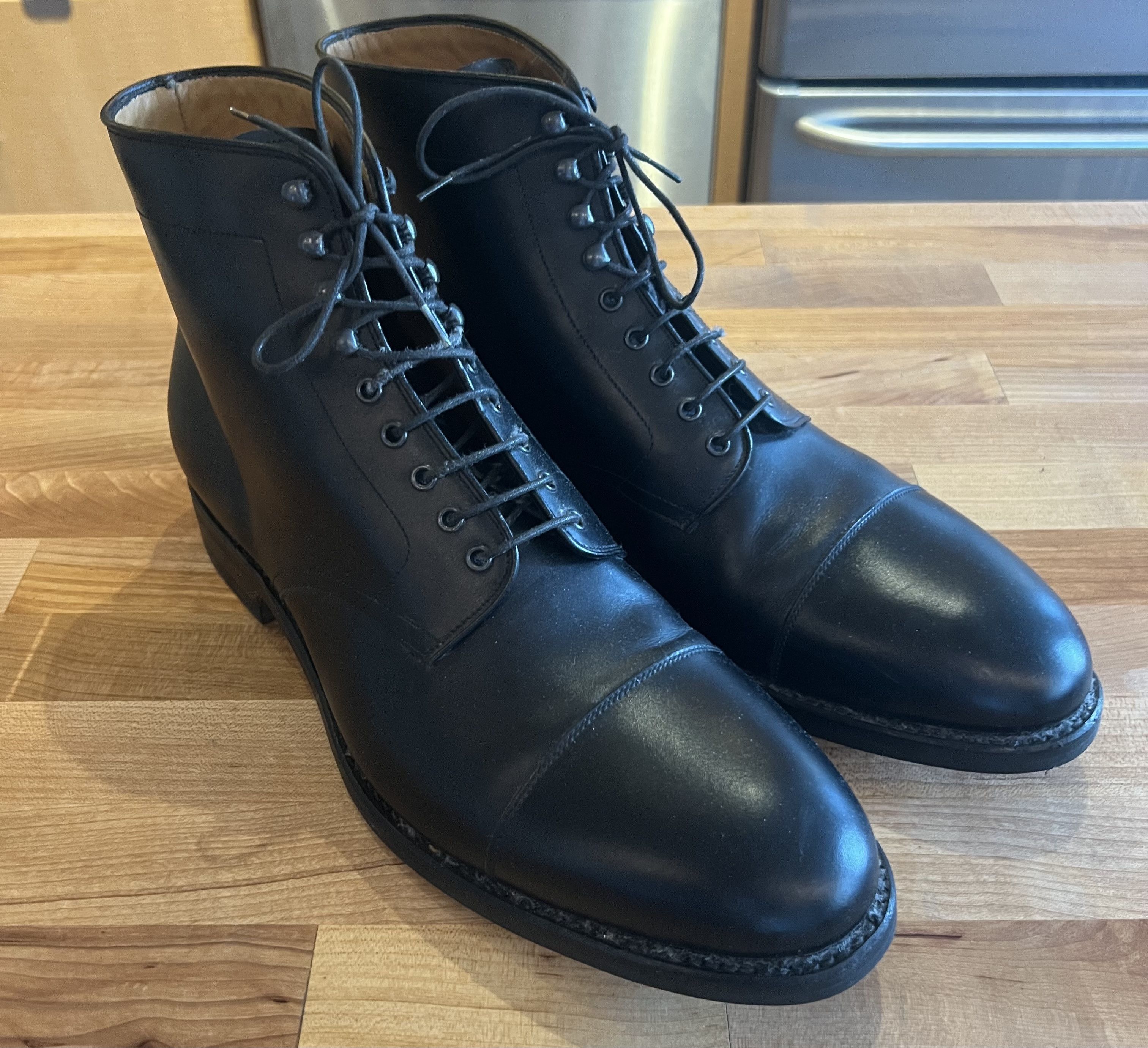 Carlos Santos Carlos Santos - Men’s Calfskin Dress Boots - Black - UK 11 Size US 12 / EU 45 - 1 Thumbnail