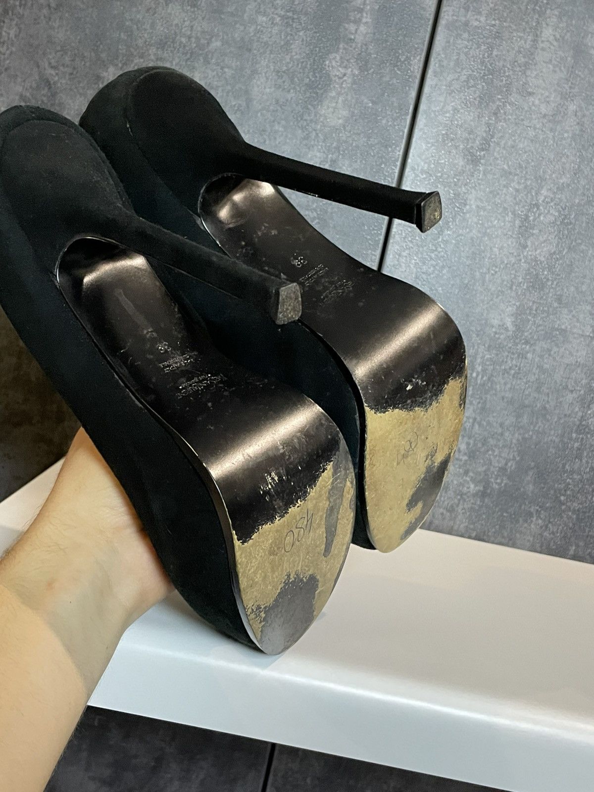 Saint Laurent Paris Vintage Yves Saint Laurent YSL Suede Tribtoo Pumps Heels Miu Size US 9 / IT 39 - 10 Thumbnail