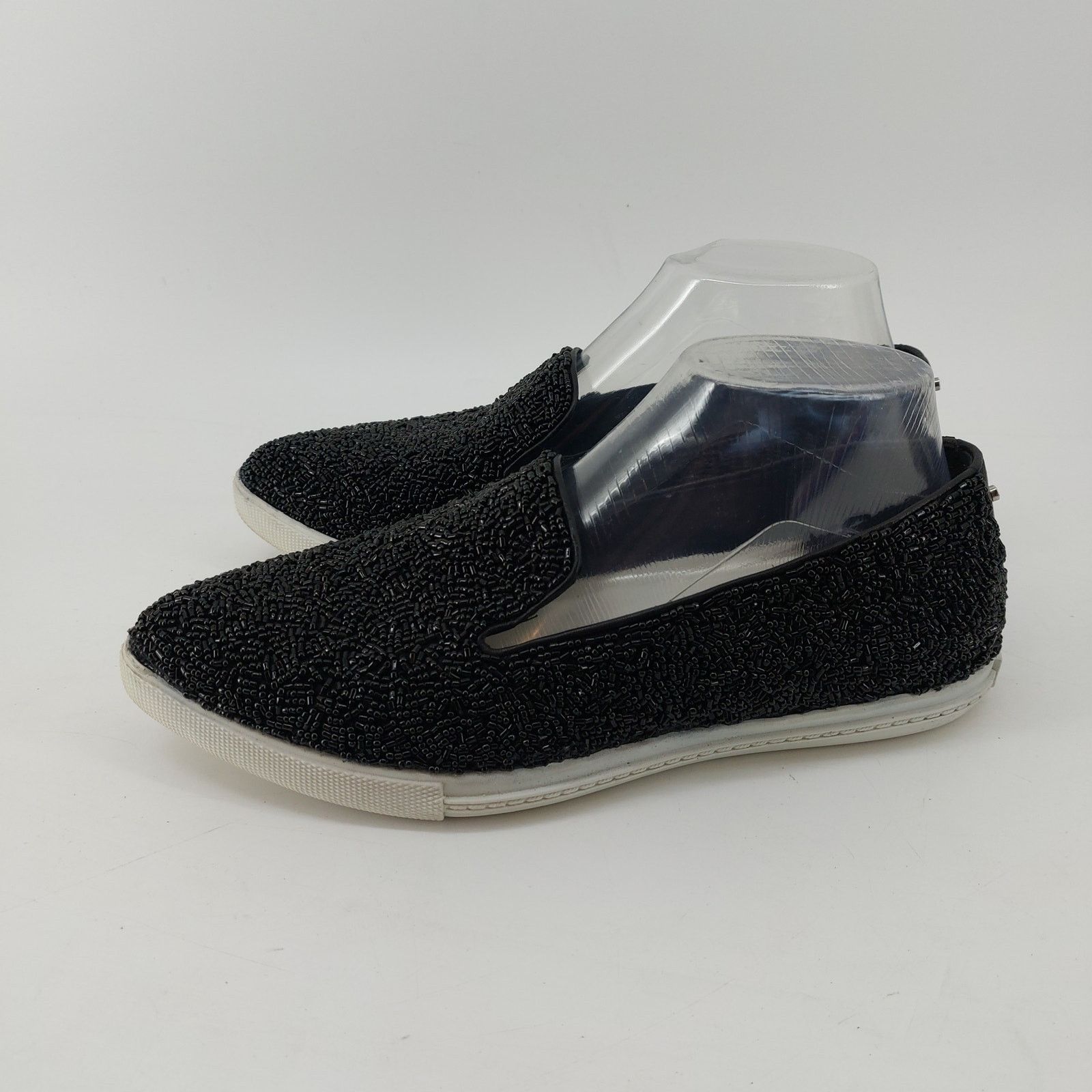 Alice + Olivia Alice + Olivia Beaded Sneaker Shoe Black Leather Point Toe Size US 9 / IT 39 - 9 Thumbnail