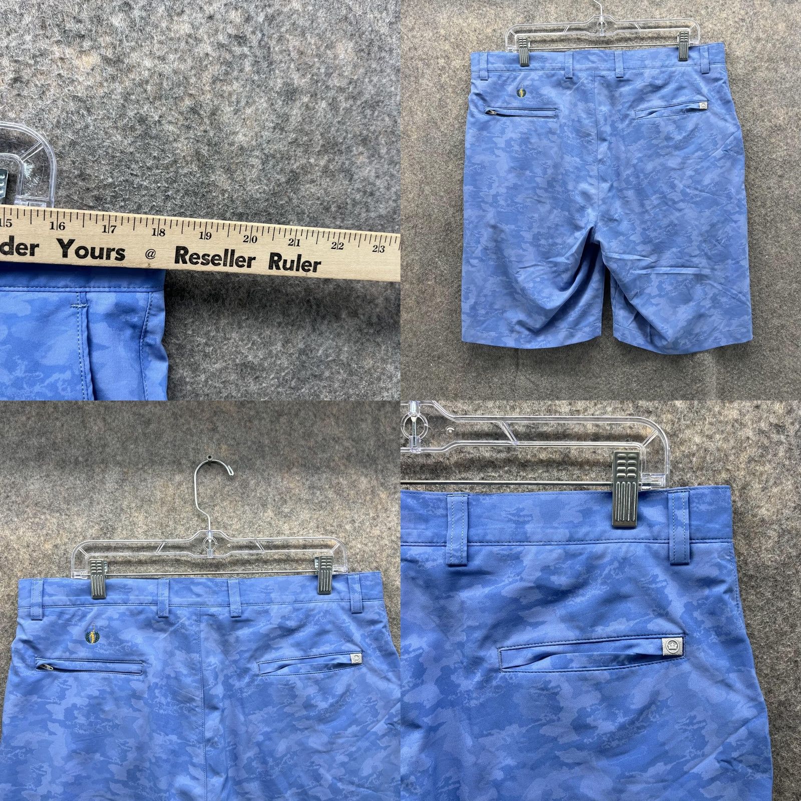 Peter Millar Peter Millar Shorts Men 35 Camouflage Blue Chino Flat Front Casual Outdoors Golf Shirt H Size US 35 - 8 Thumbnail