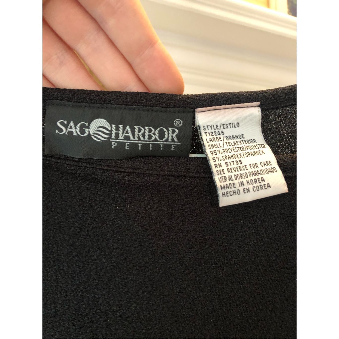 Other Sag Harbor Women’s Elegant Black Short Sleeve Blouse Size Petite L Size L / US 10 / IT 46 - 4 Thumbnail