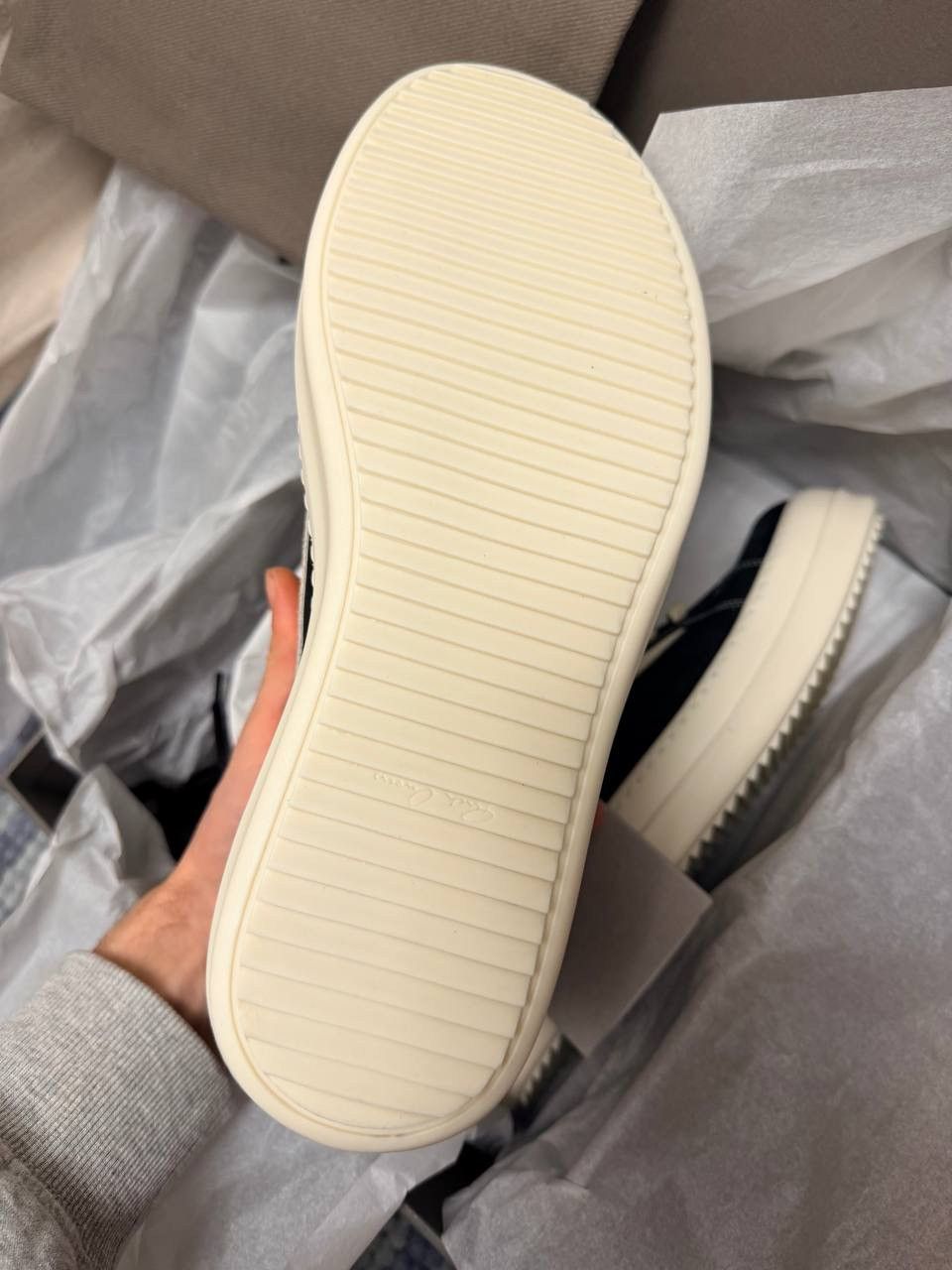 Rick Owens RU02E1897 LWNLVS VINTAGE SNEAKS 911 BLACK/MILKIMILK Size US 10 / EU 43 - 6 Thumbnail