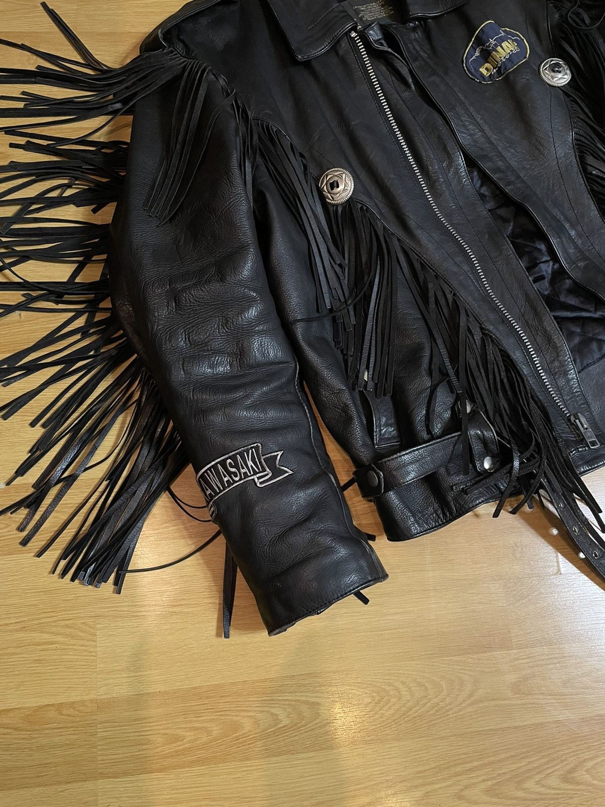 Vintage vintage biker leather suede fringe jacket rare M-L Size US M / EU 48-50 / 2 - 7 Thumbnail