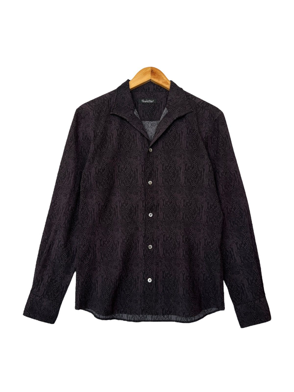 Tornado Mart Tornado Mart Japan Snake Button Up Black Light Brown Shirt Size US M / EU 48-50 / 2 - 1 Thumbnail